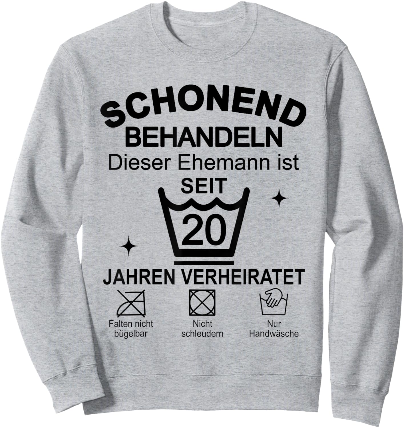 Porzellanhochzeit 20. Hochzeitstag 20 Jahre Ehemann Sweatshirt - Sweatshirt | Ash