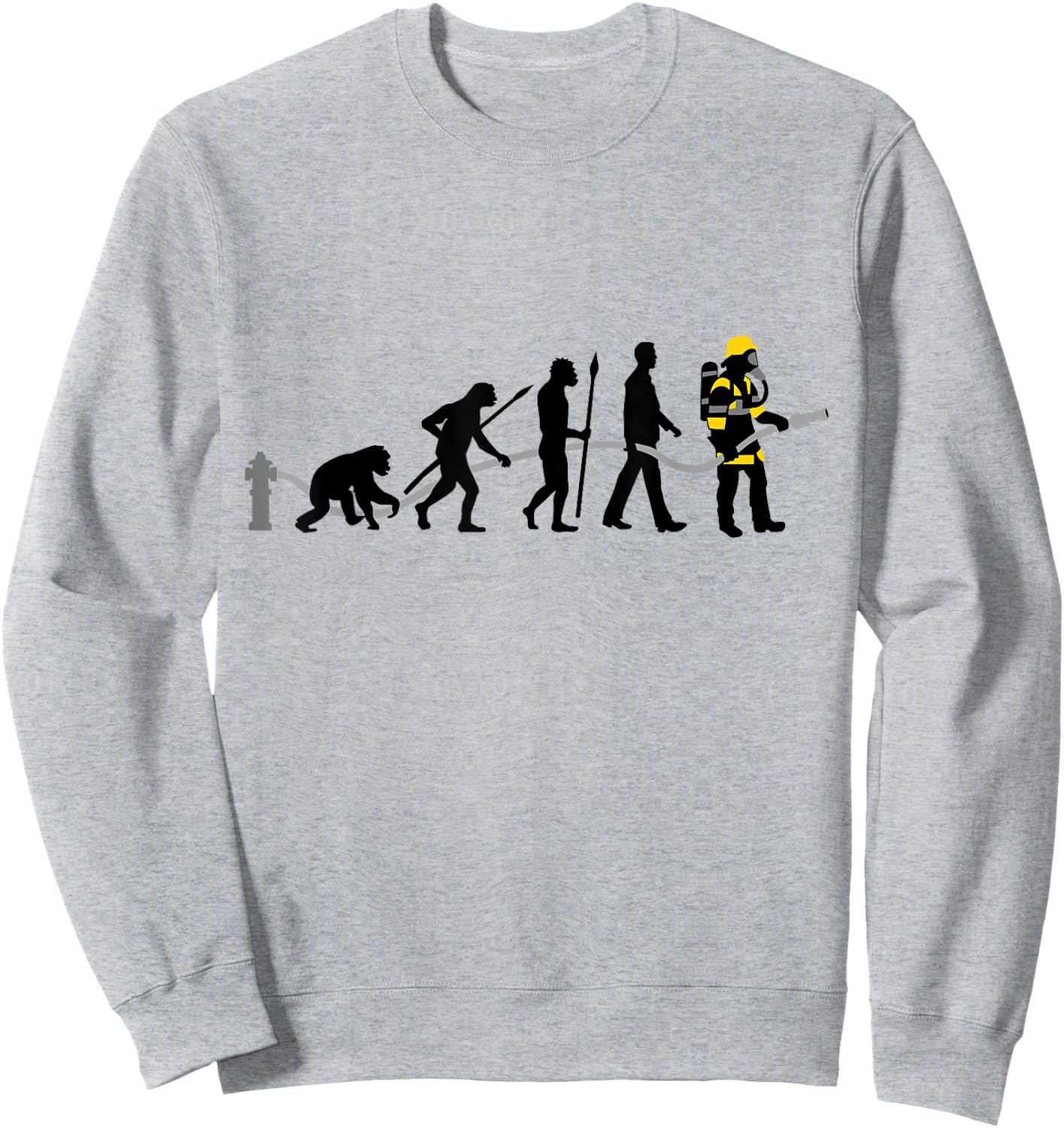 Feuerwehr Feuerwehrmann Evolution Cool Vintage Retro Sweatshirt - Sweatshirt | Ash