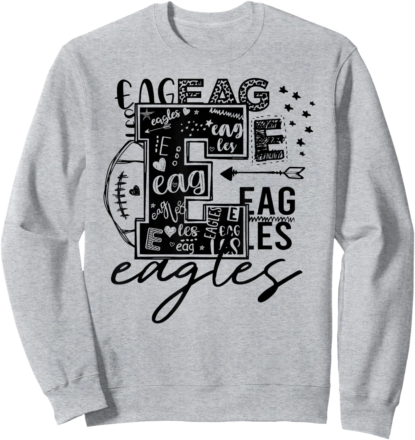 Eagles School Sports Fan Team Spirit Sweatshirt - Sweatshirt | Ash