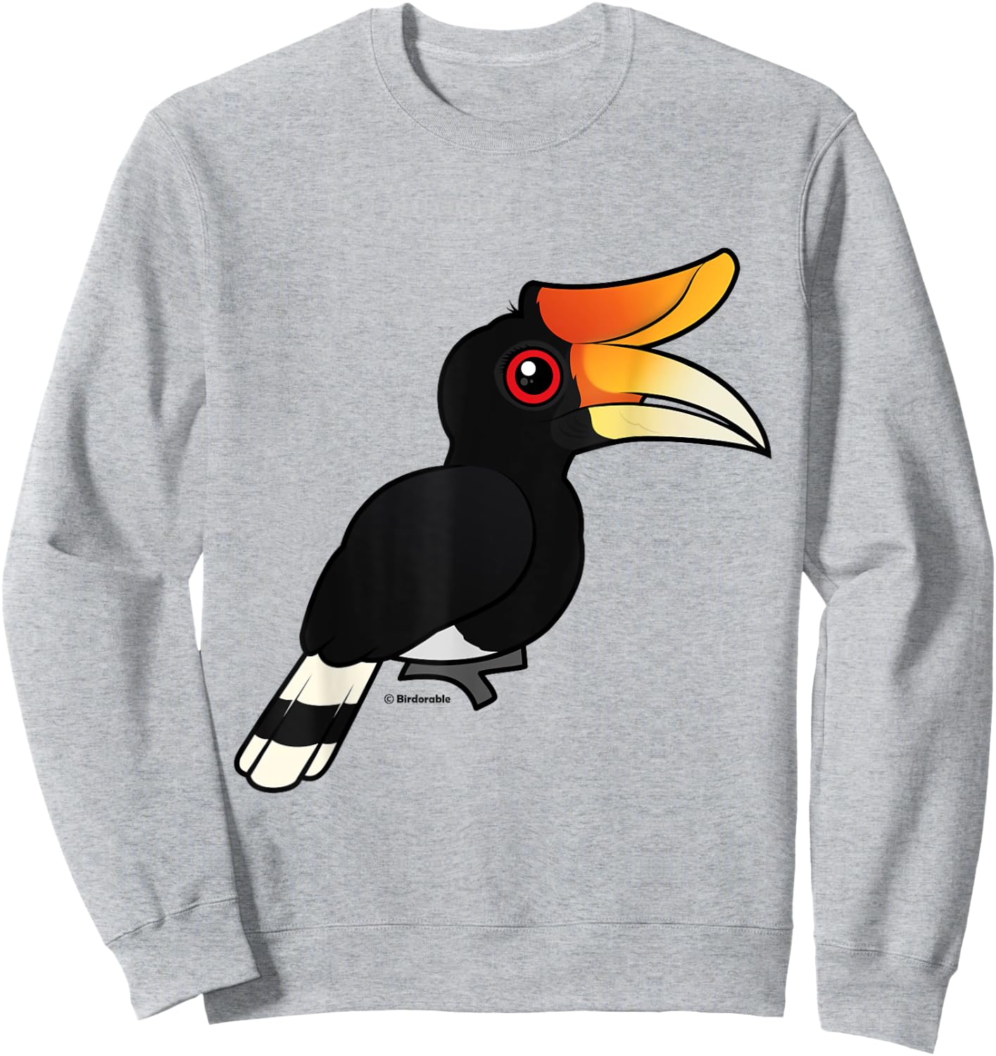 Rhinoceros Hornbill Cute Cartoon Birdorable Bird Sweatshirt - Sweatshirt | Ash