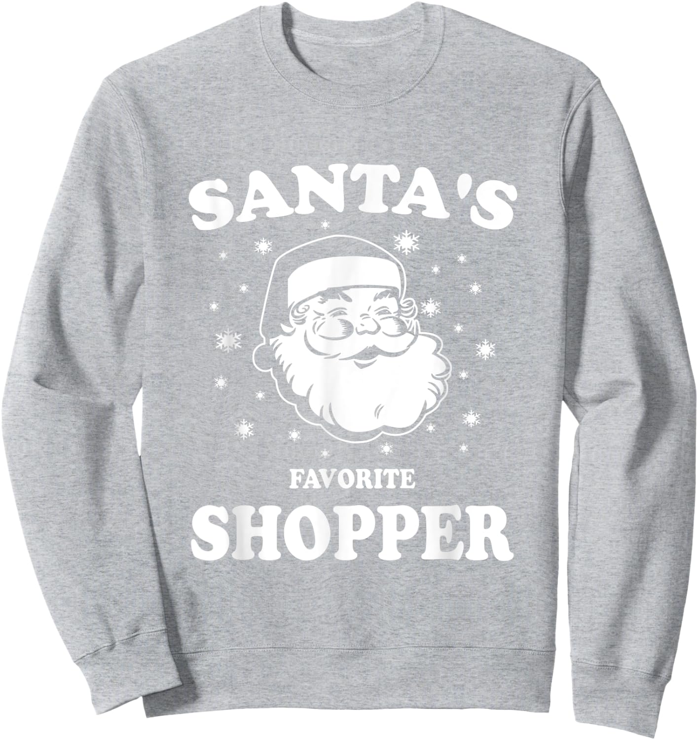 Retro Christmas Santas Favorite Shopper Santa Sweatshirt - Sweatshirt | Ash