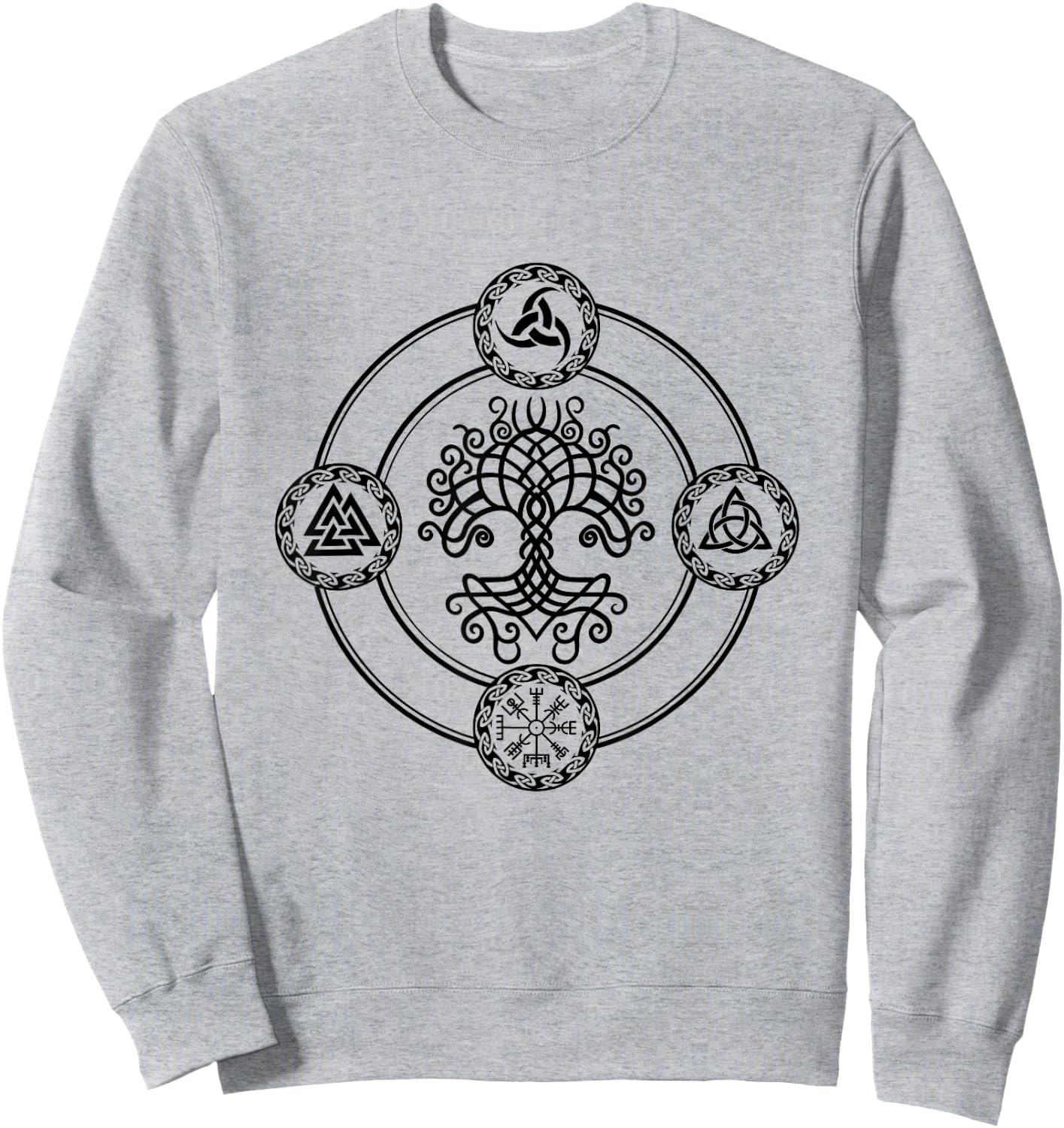Viking Celtic Knot Symbol Tree of Life Yggdrasil Norse Myths Sweatshirt - Sweatshirt | Ash