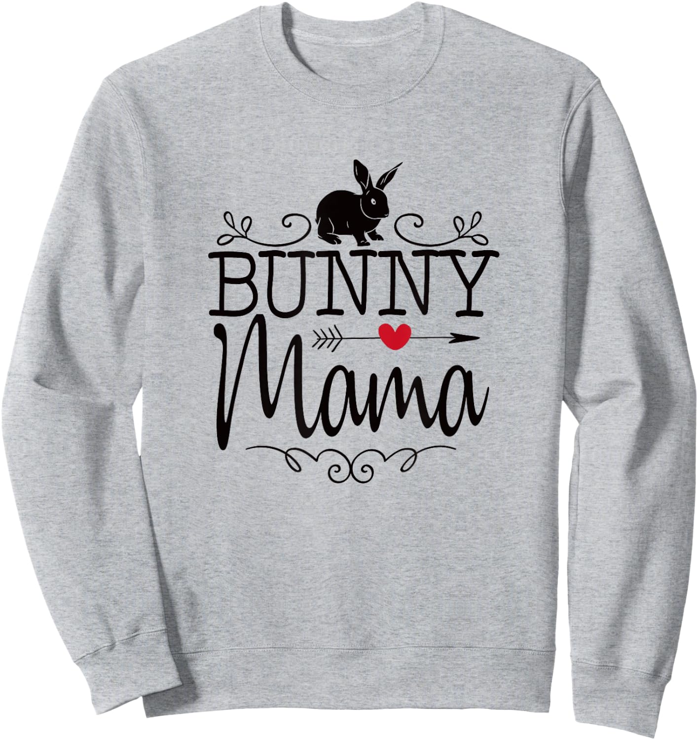 Bunny Mama Rabbit Mom Graphic and Girls Sweatshirt - Sweatshirt | Ash