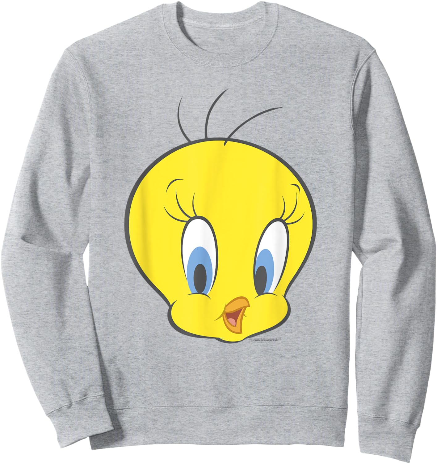 Looney Tunes Tweety Bird Big Face Smile Sweatshirt - Sweatshirt | Ash