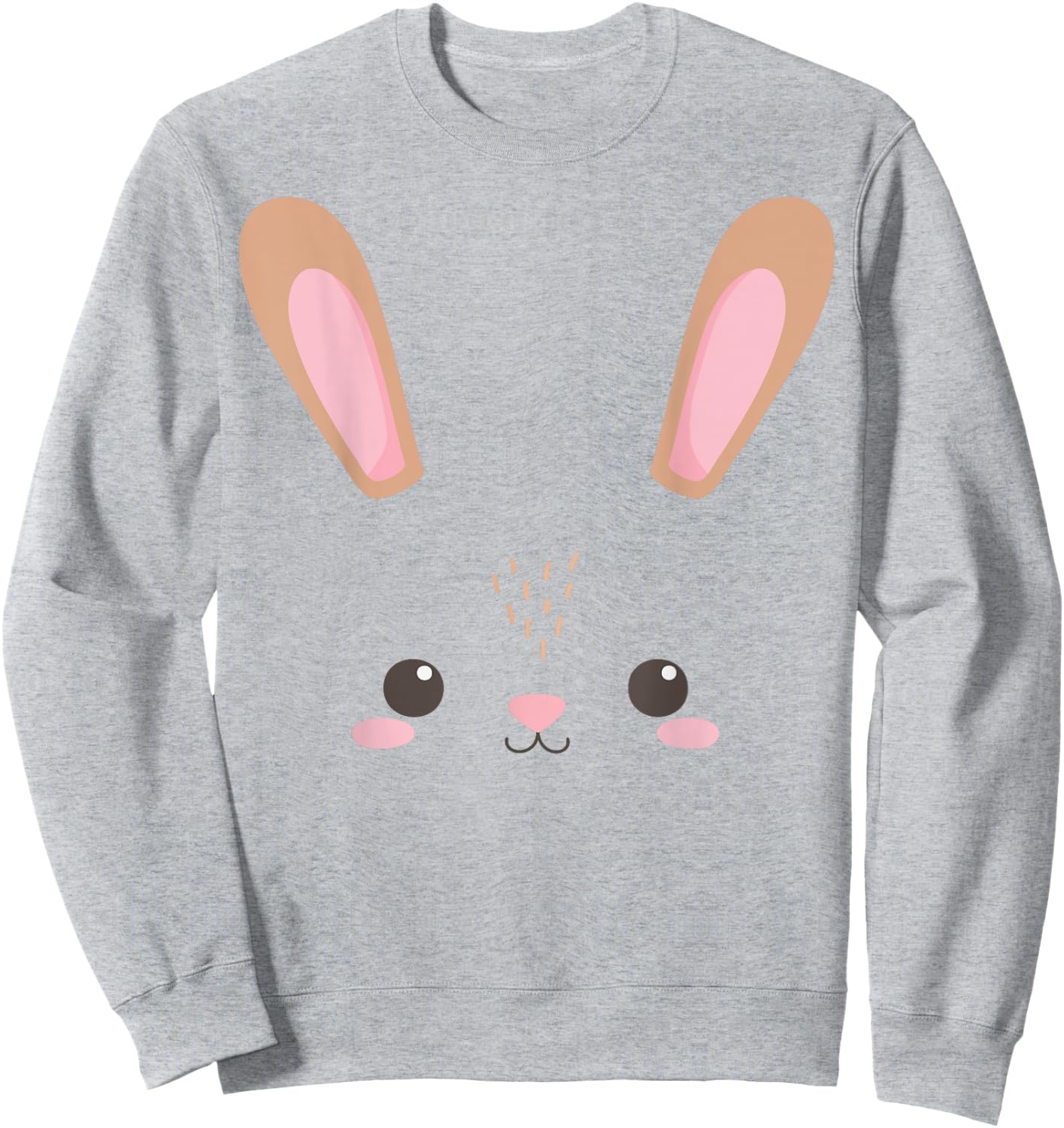 Cute White Bunny Rabbit Face Costume For Kids and Toddlers Sweatshirt - Sweatshirt | Ash