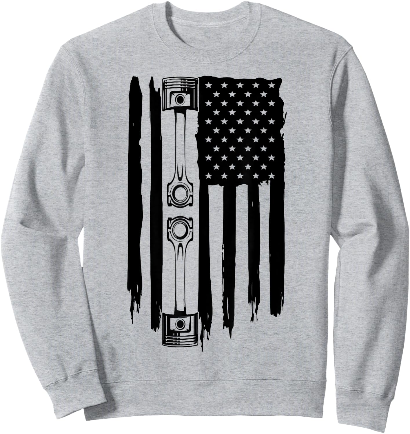 Piston American Flag Car Automotive Car Enthusiast LS RS 5.0 Women Men Sweatshirt - Sweatshirt | Ash