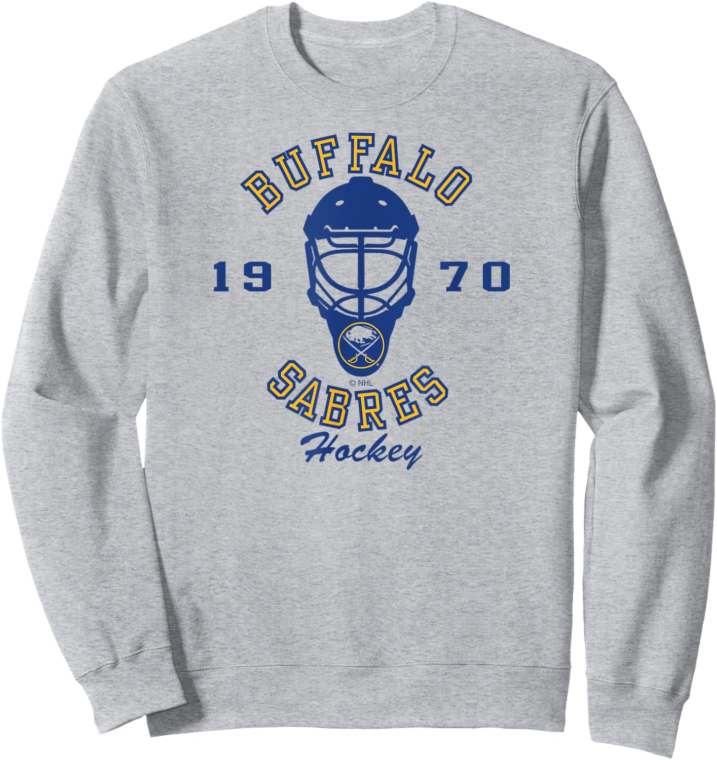 Buffalo Sabres Hockey Mask White Officially Licensed Sweatshirt - Sweatshirt | Ash