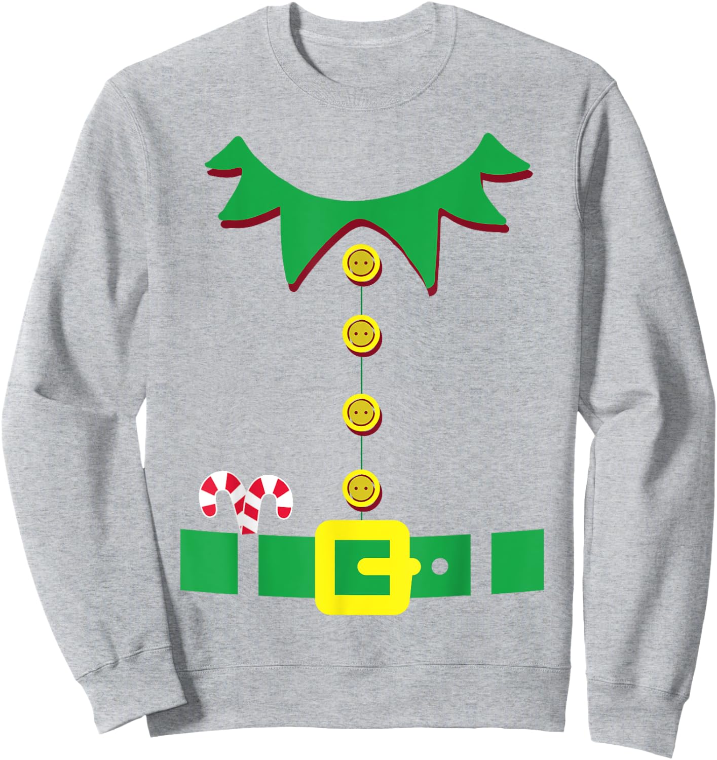 Elf Costume Santa Holiday Christmas Red Sweatshirt - Sweatshirt | Ash