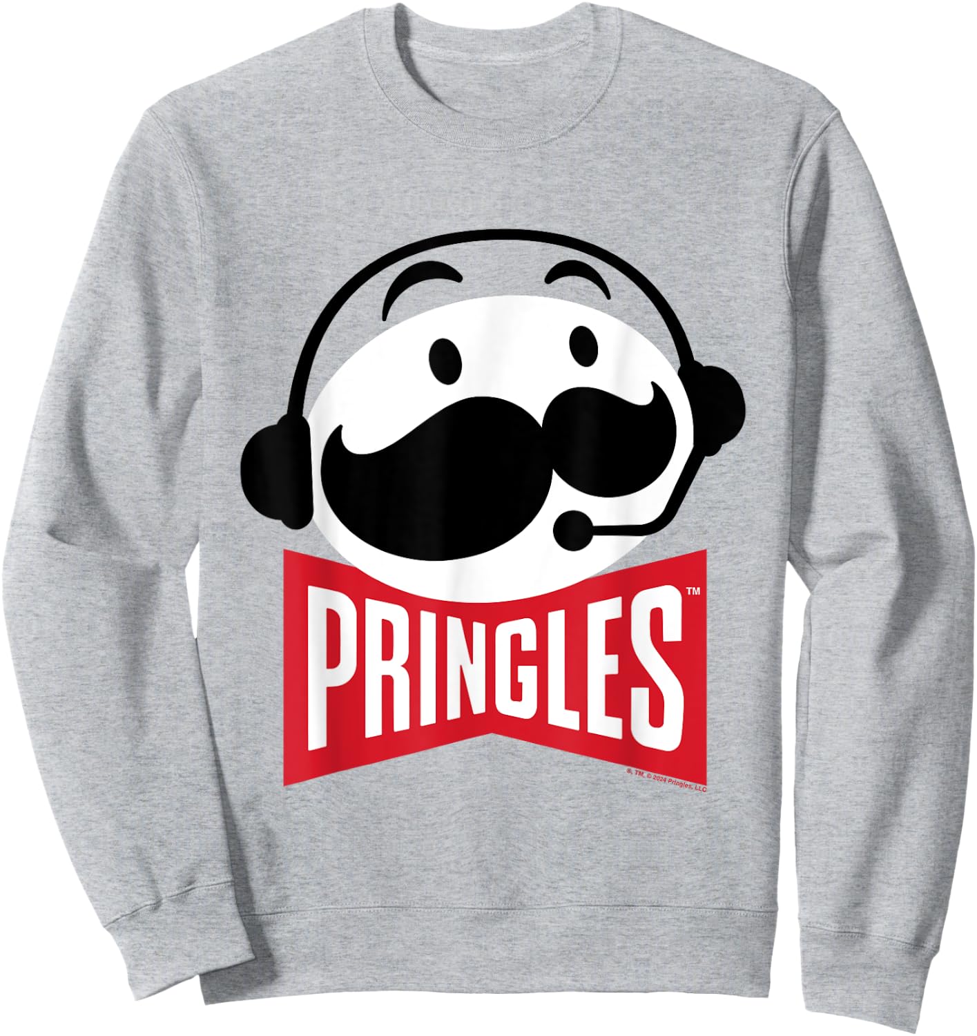 Pringles Logo Mr P Gaming-Kopfhörer-Mikrofon Sweatshirt - Sweatshirt | Ash