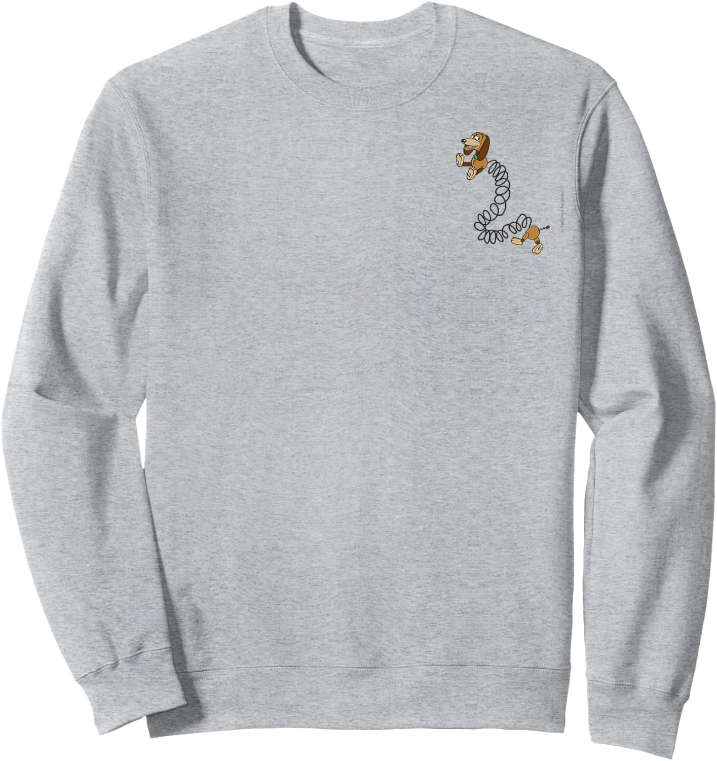 Disney Pixar Toy Story Cute Slinky Dog Small Faux Pocket Sweatshirt - Sweatshirt | Ash
