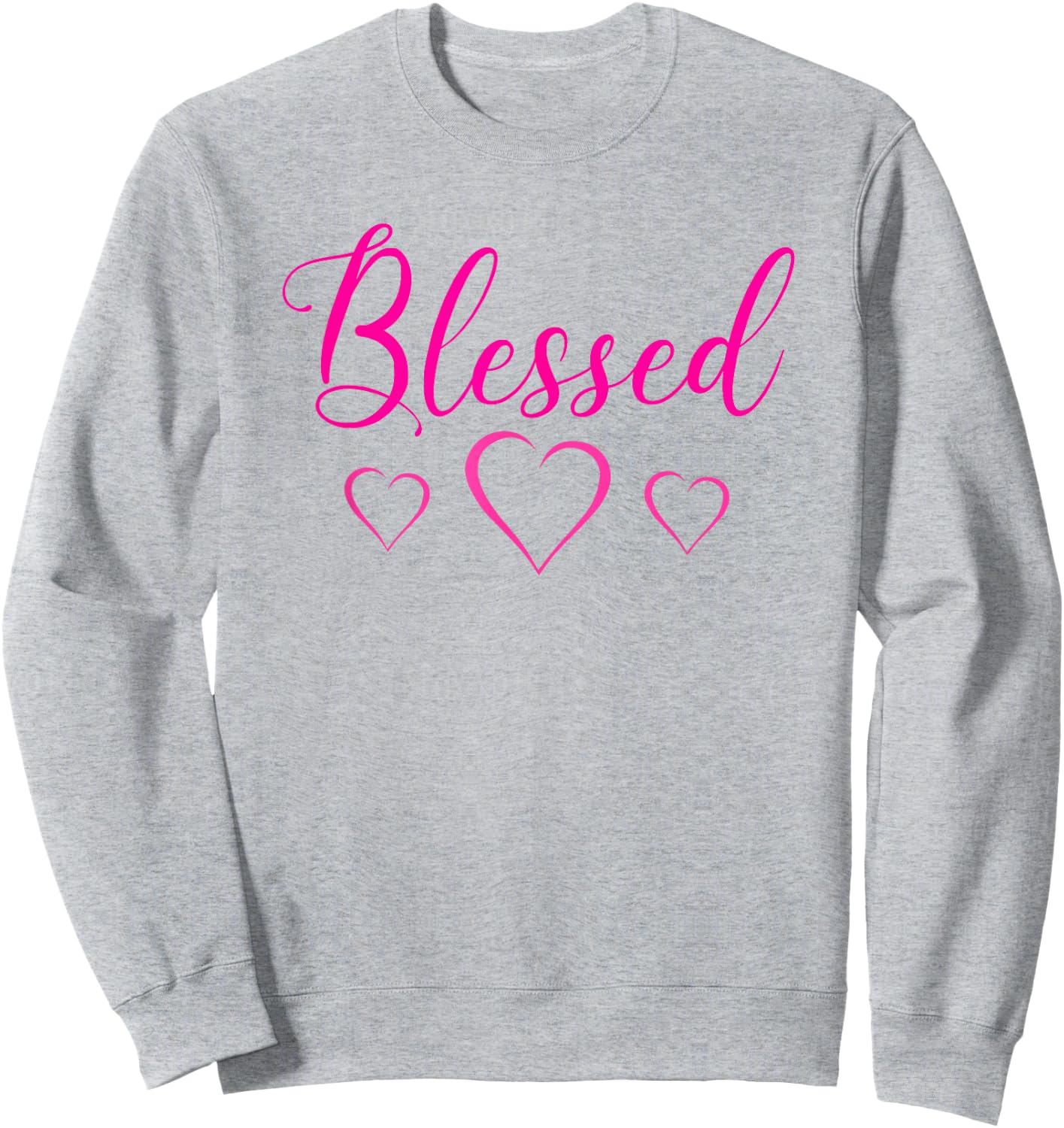 Blessed Heart Cute Sayings Top Sweatshirt - Sweatshirt | Ash