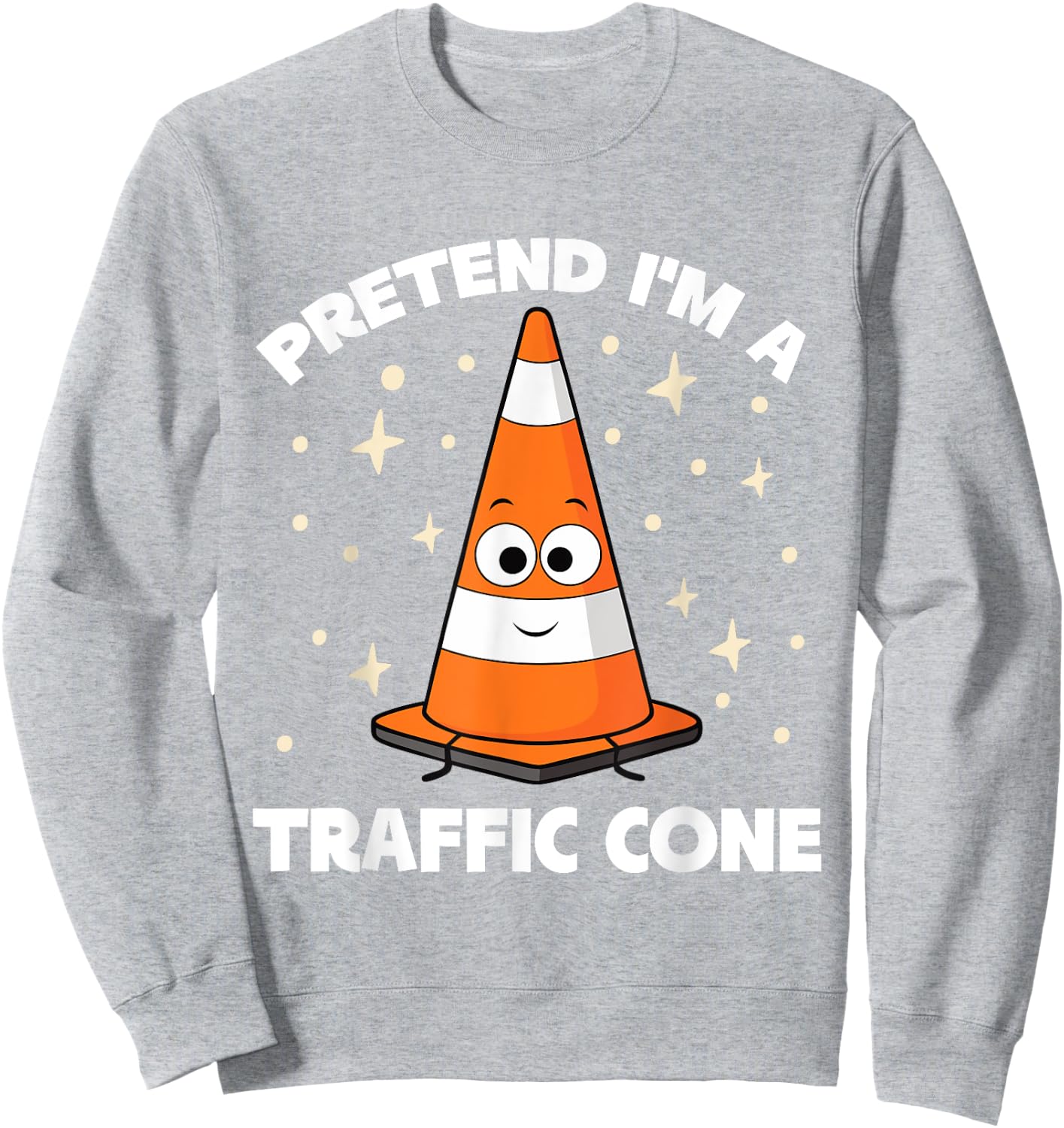 Safety Road Cone Lazy Halloween Pretend I'm A Traffic Cone Sweatshirt - Sweatshirt | Ash
