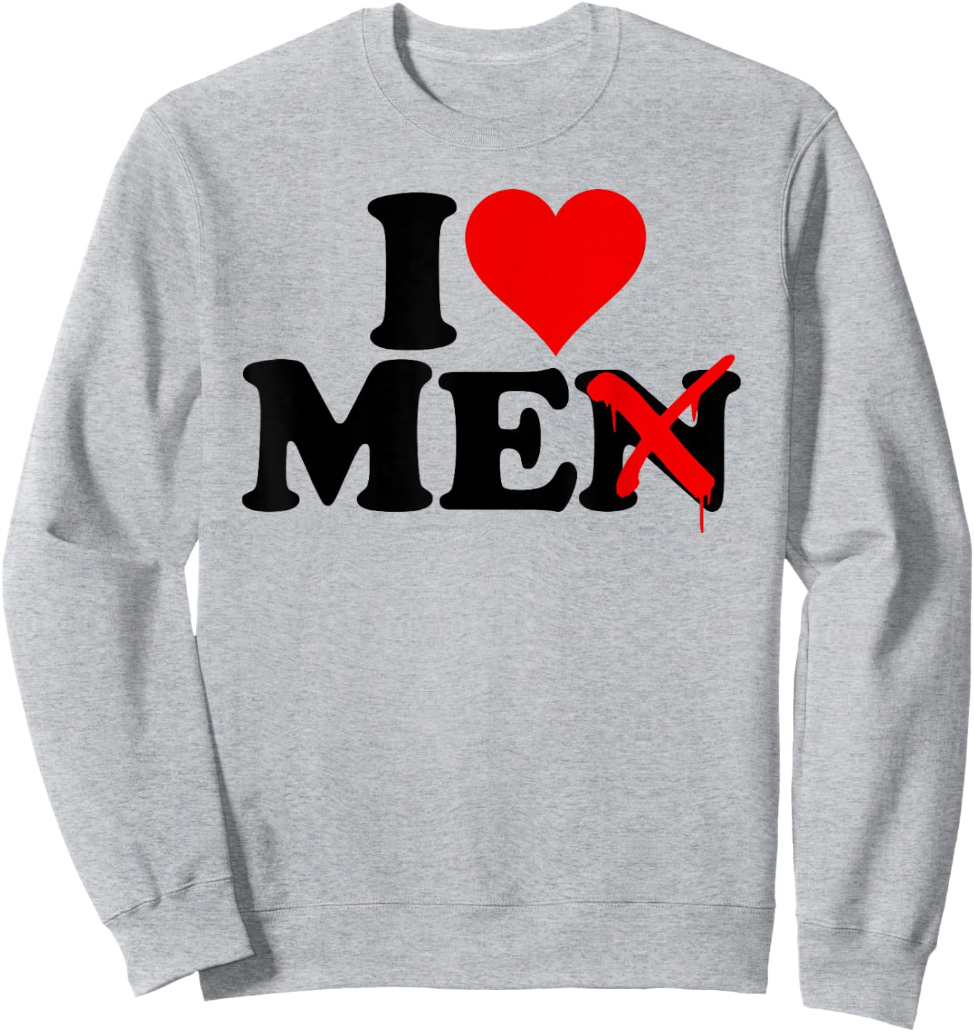 I Love Heart Me Men Sweatshirt - Sweatshirt | Ash