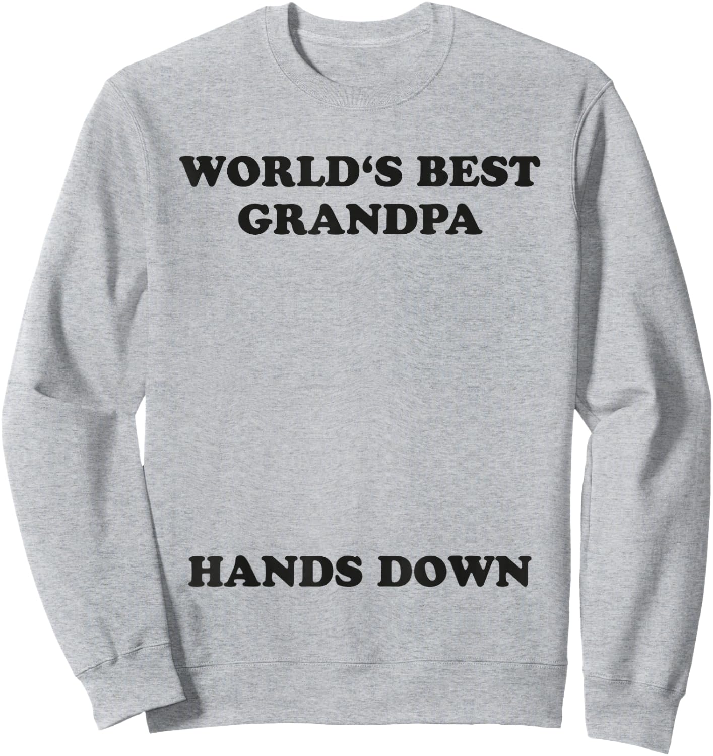 Worlds Best Grandpa Hands Down Shirt Craft Handprint Sweatshirt - Sweatshirt | Ash
