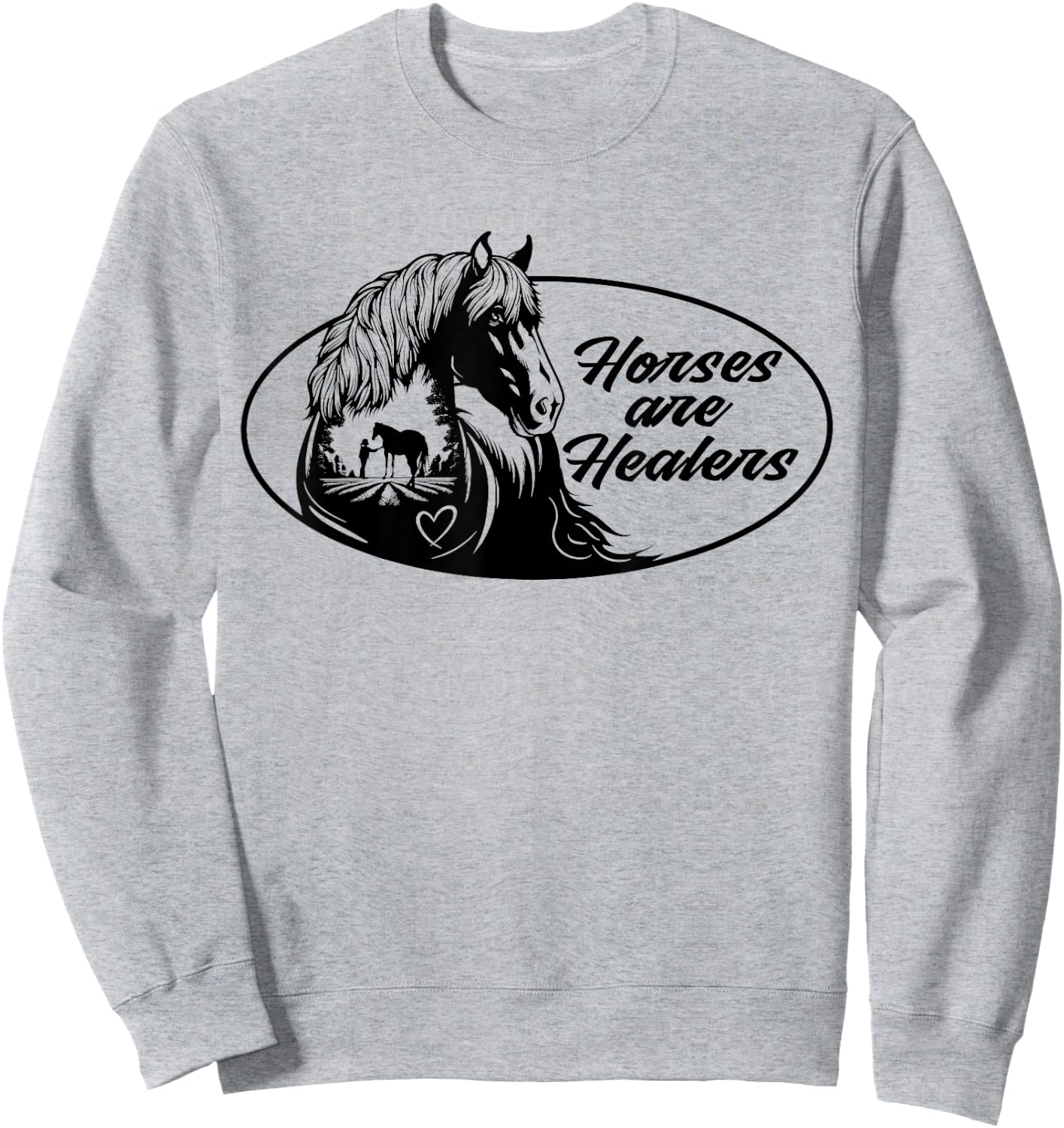 Horses Are Healers Sweatshirt - Sweatshirt | Ash