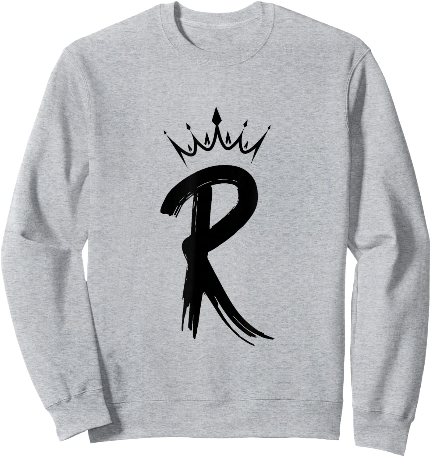 Queen King Letter R - Favorite Letter With Crown Alphabet Sweatshirt - Sweatshirt | Ash