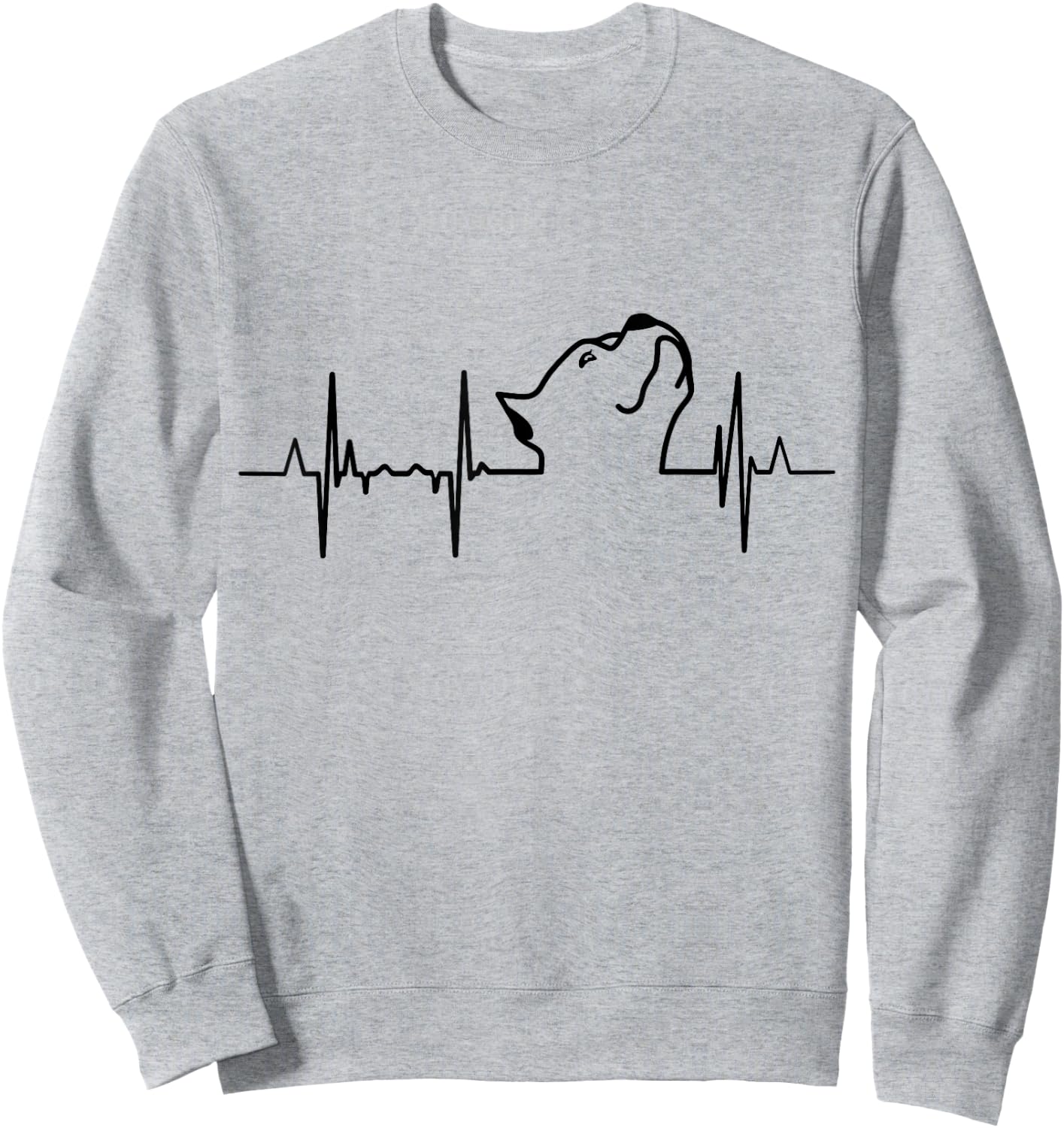 My Heart Beats For Pitbull ECG Sweatshirt - Sweatshirt | Ash
