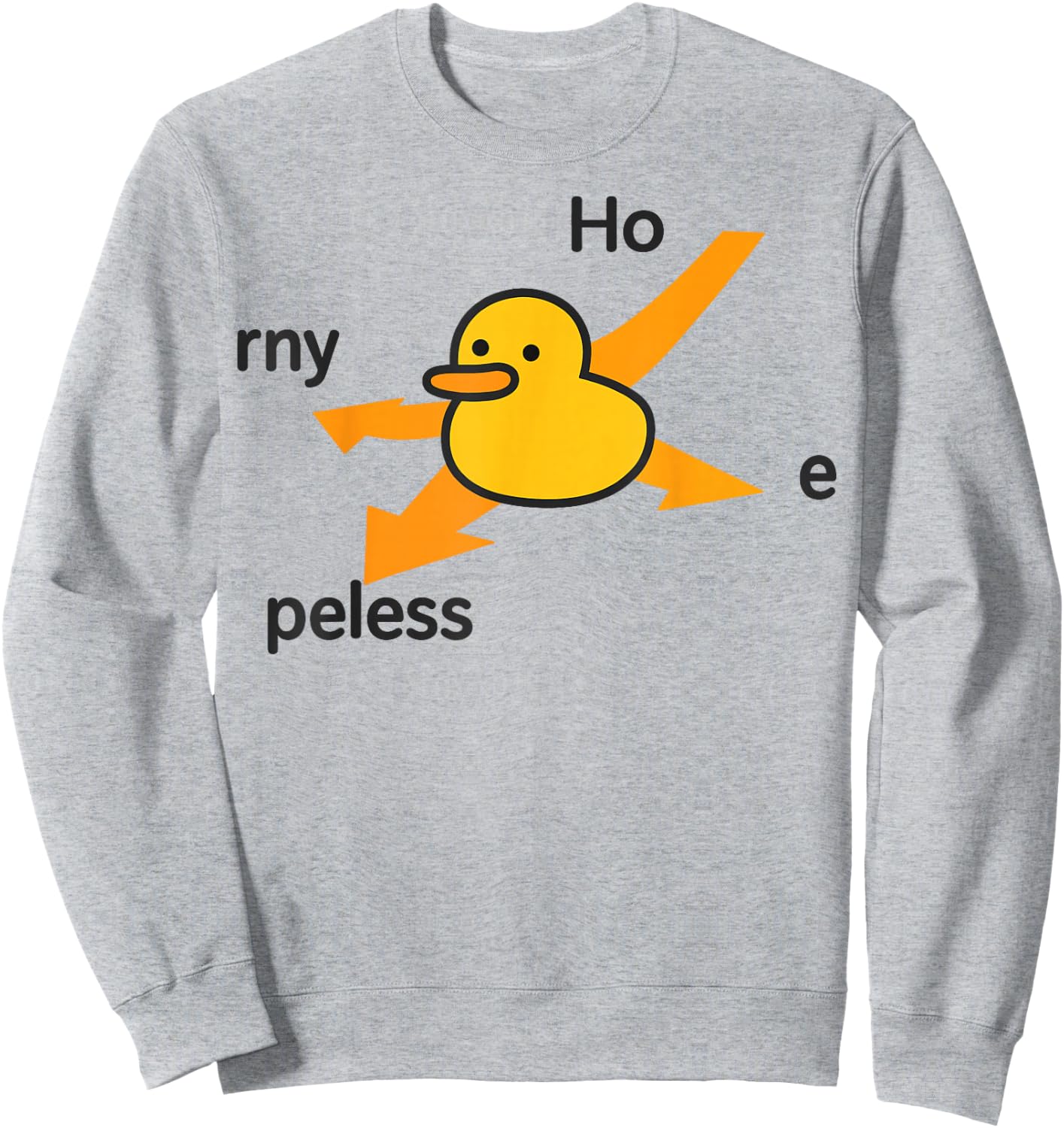 Ho Rny Peless Duck Corner Funny Dark Meme Cute Duck Sweatshirt - Sweatshirt | Ash