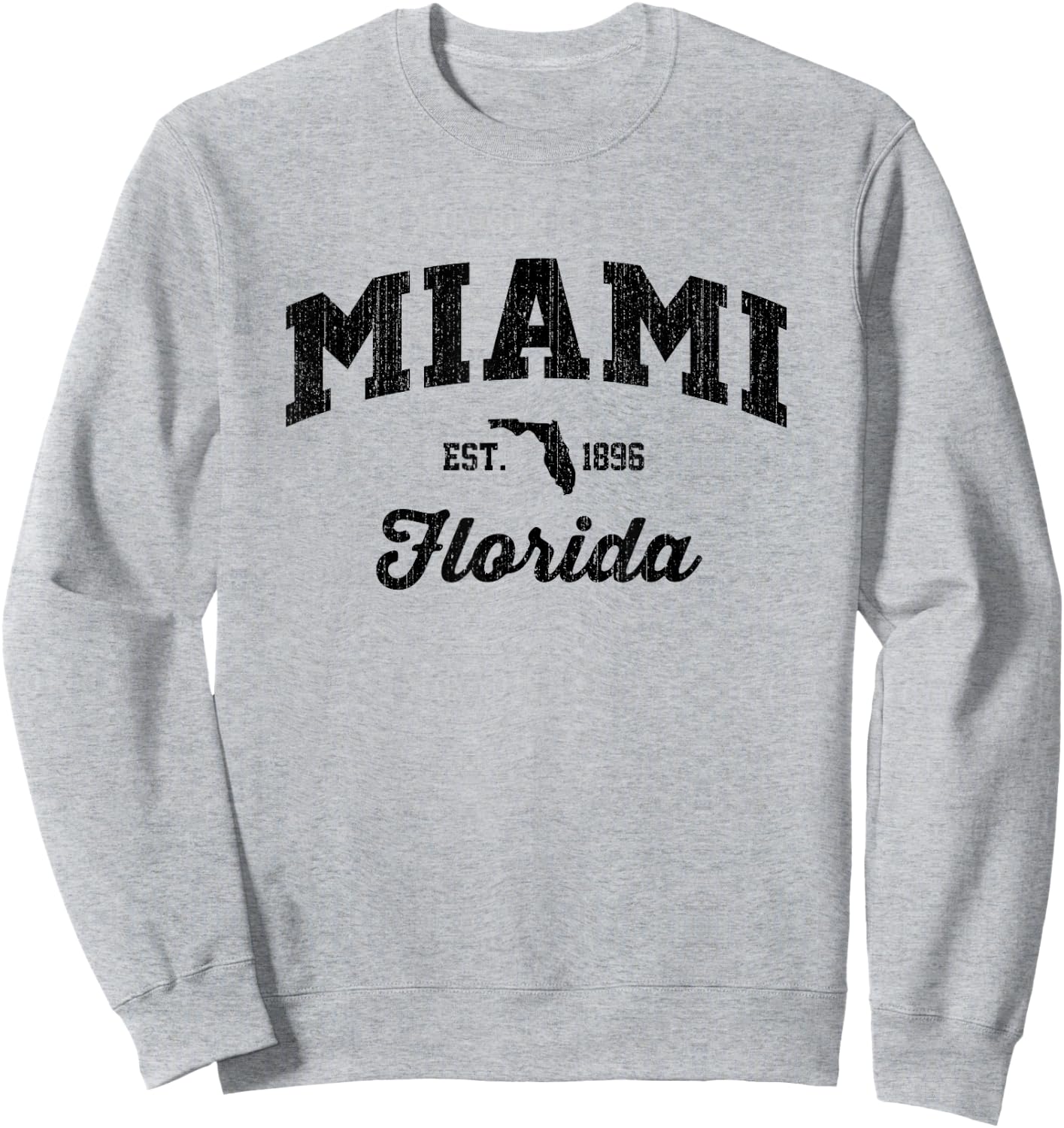Vintage Miami Florida USA Sports Weathered Retro American Sweatshirt - Sweatshirt | Ash