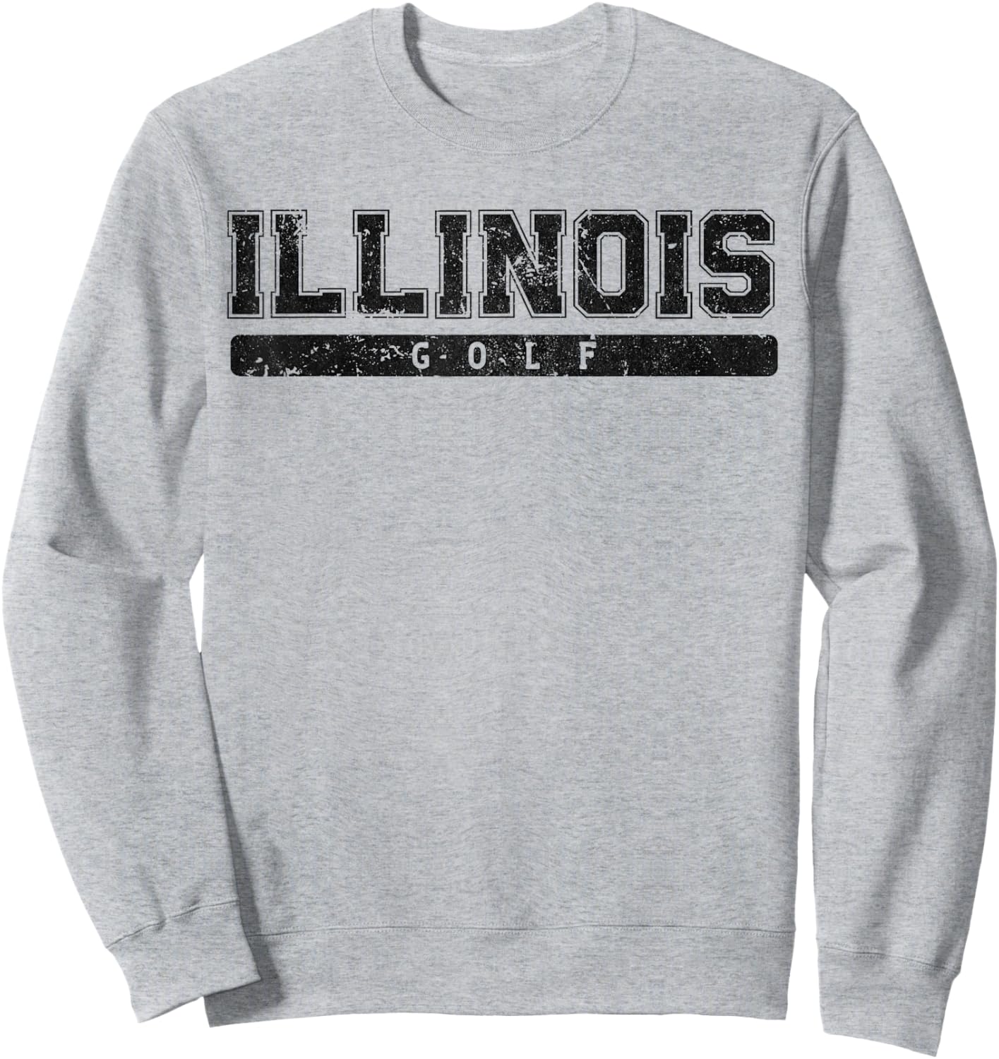 Illinois Golf Black Vintage Text Sweatshirt - Sweatshirt | Ash