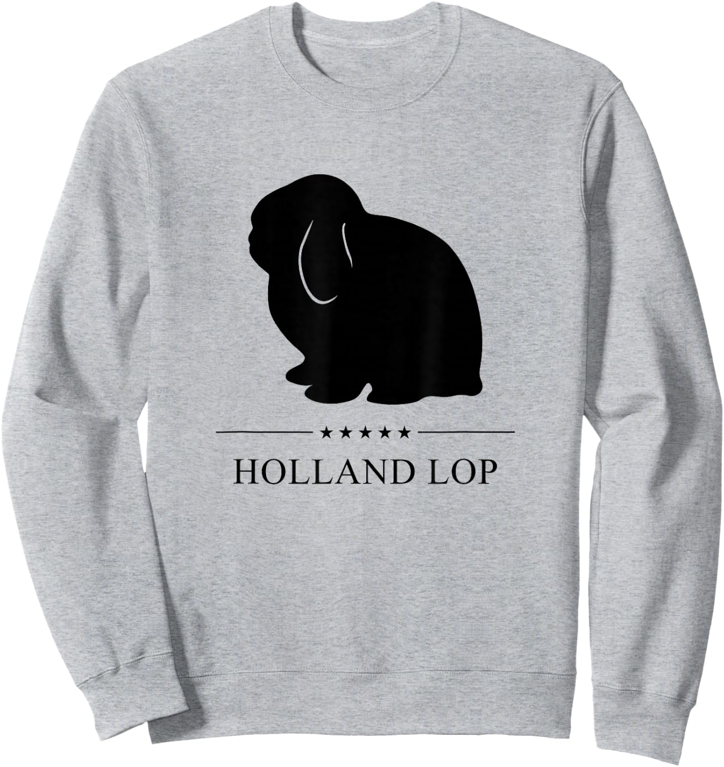 Holland Lop Rabbit Black Silhouette Sweatshirt - Sweatshirt | Ash