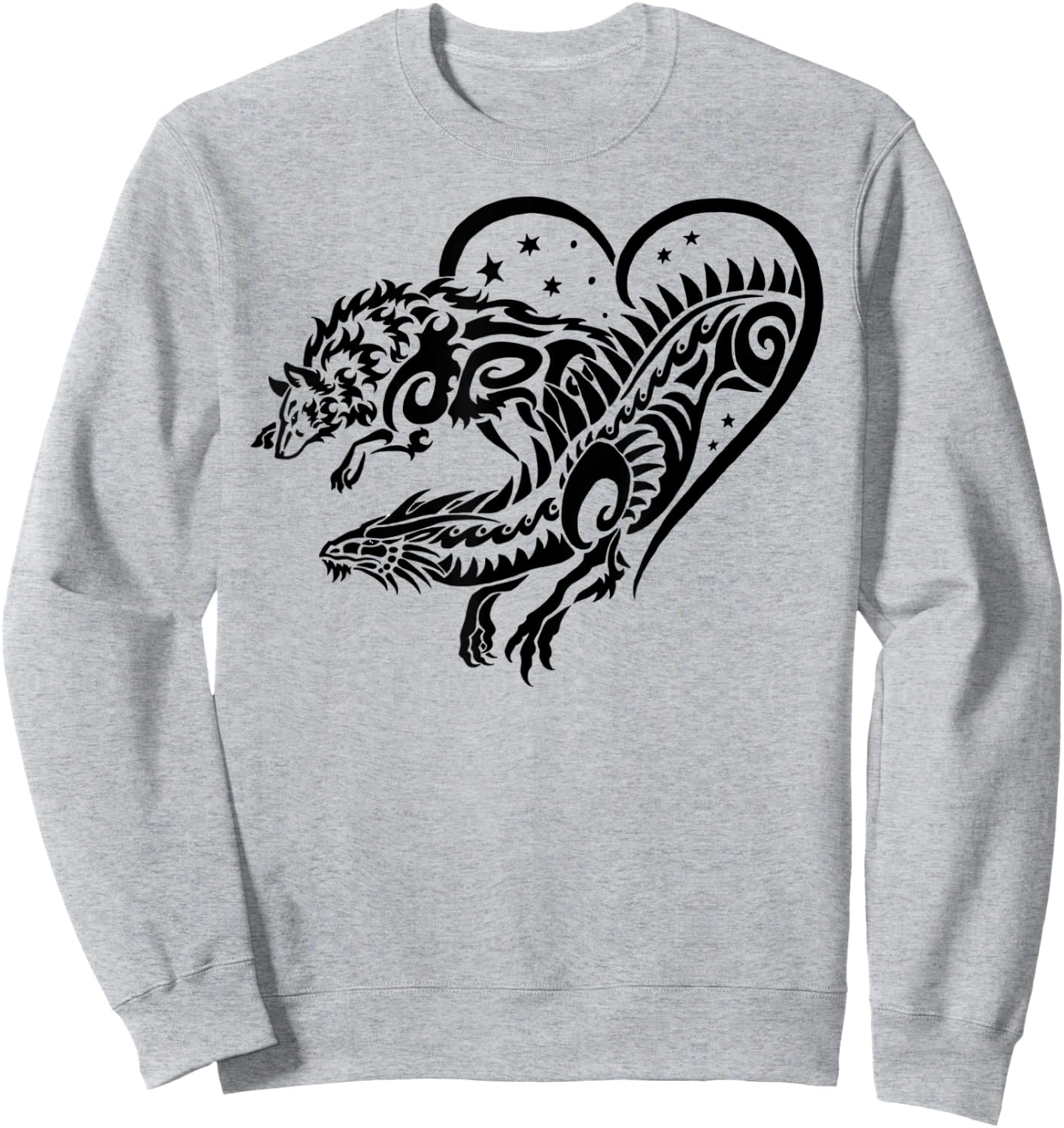The Dreaming Dragon Wolf and Dragon Love Sweatshirt - Sweatshirt | Ash