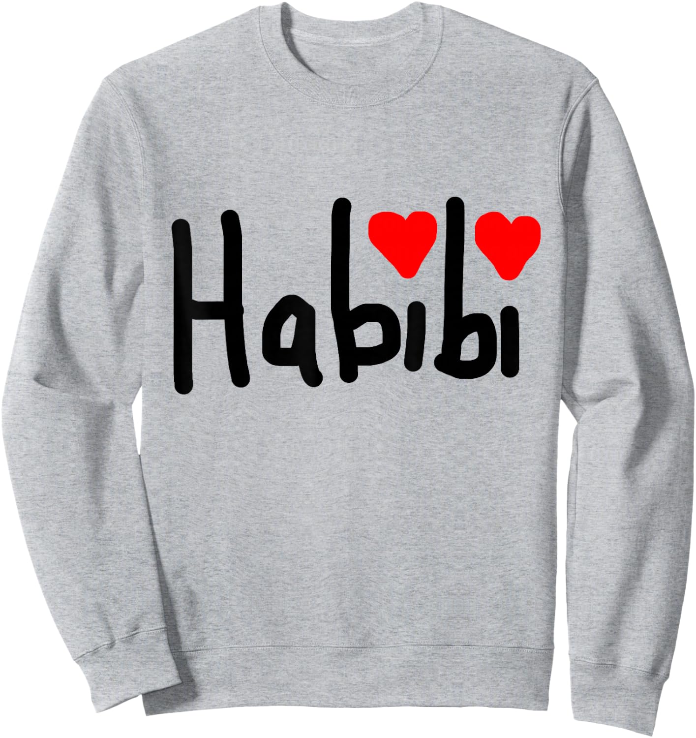 Habibi Schriftzug mit Herzchen Sweatshirt - Sweatshirt | Ash