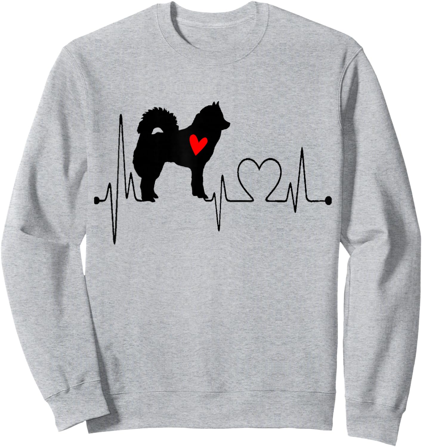 Eurasier Dog Heartbeat EKG Funny My Dogs Are My Cardio , white, S Sweatshirt - Sweatshirt | Ash