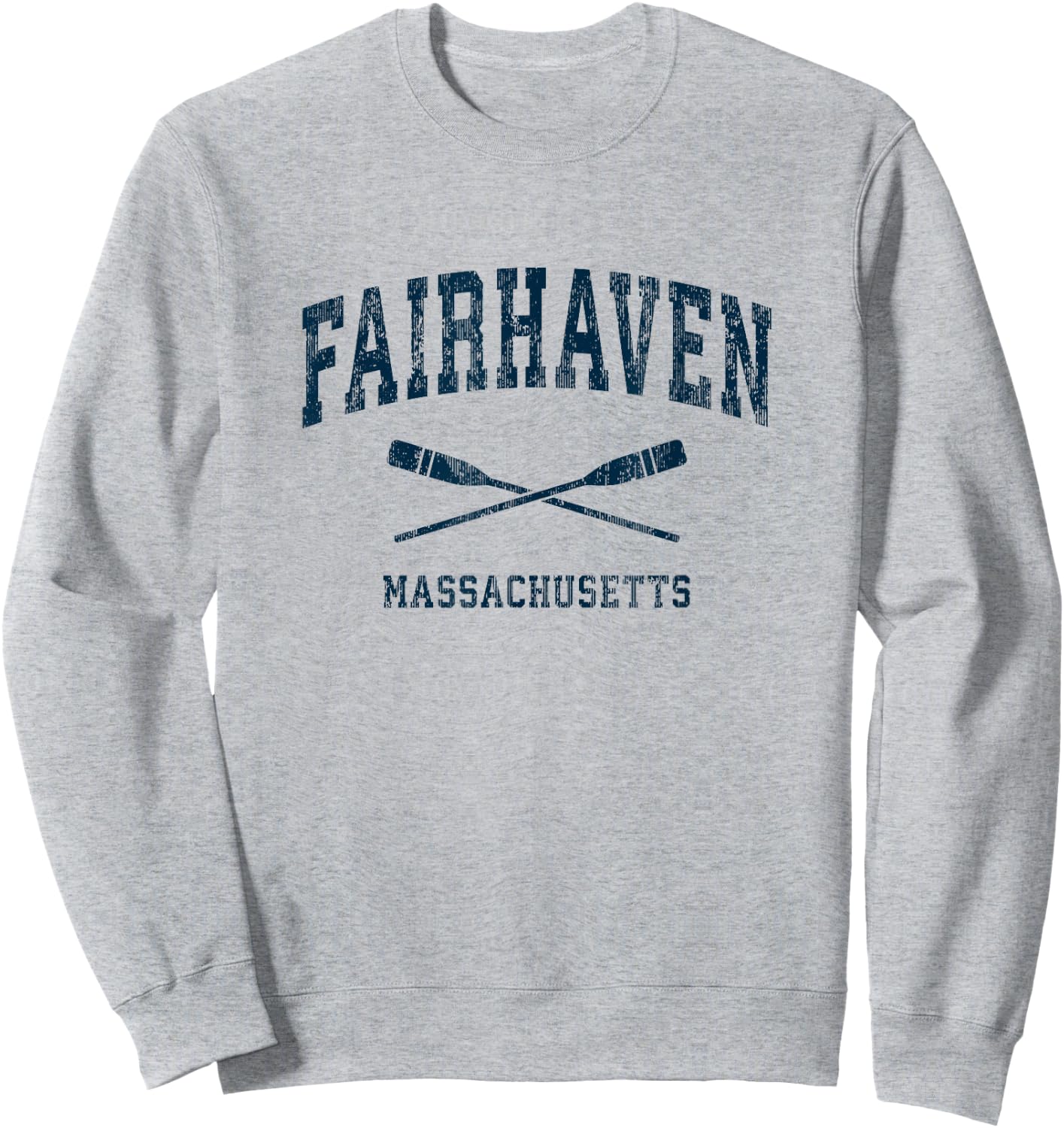 Fairhaven Massachusetts Vintage Nautical Paddles Sports Oars Sweatshirt - Sweatshirt | Ash