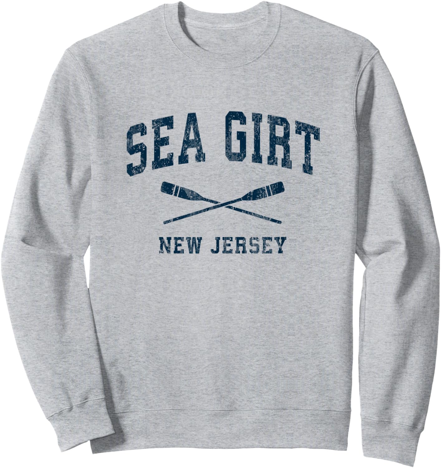 Sea Girt New Jersey Vintage Nautical Paddles Sports Oars Sweatshirt - Sweatshirt | Ash