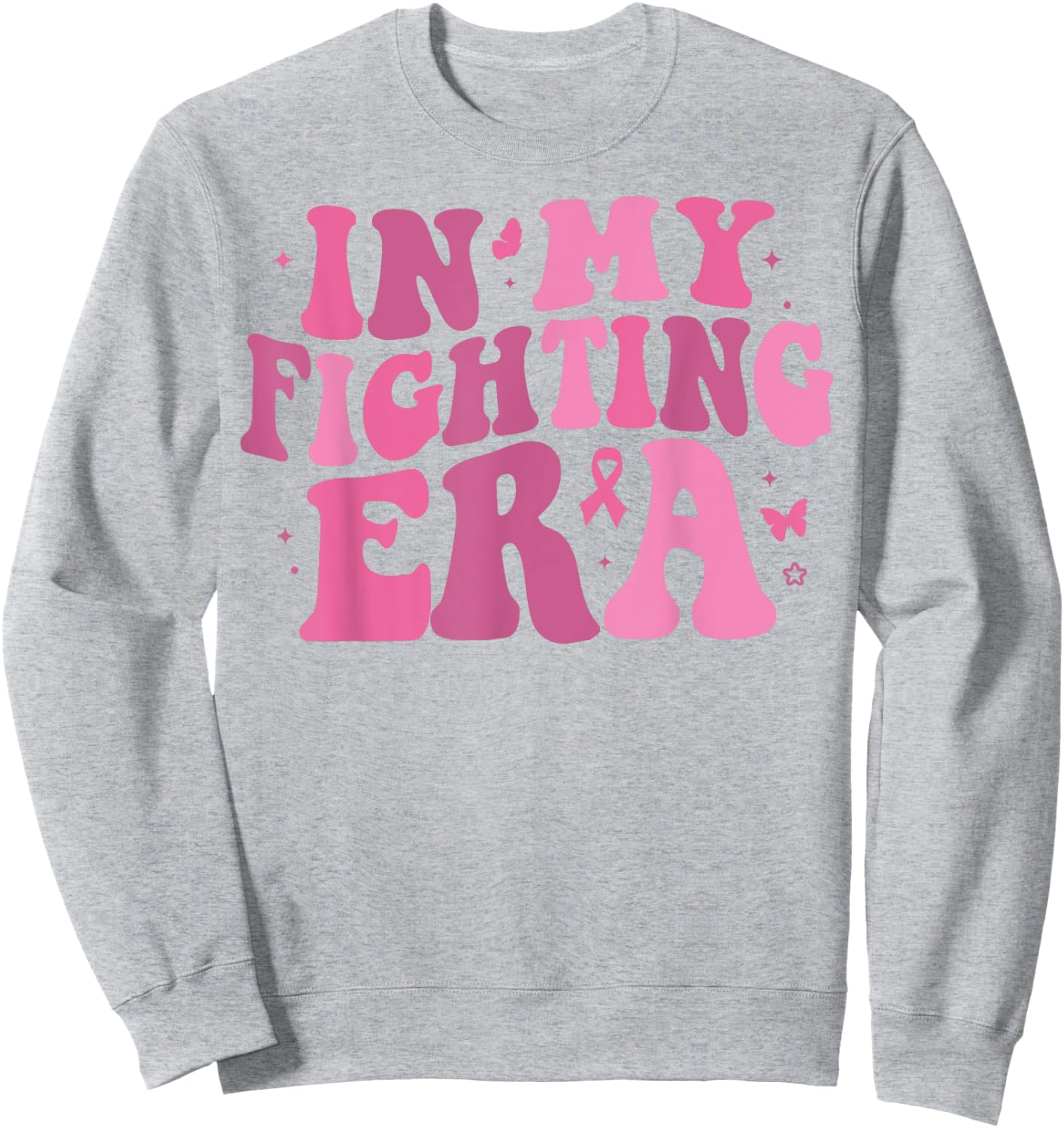 In My Fighting Era Breast Cancer Awareness Support Squad Sweatshirt - Sweatshirt | Ash