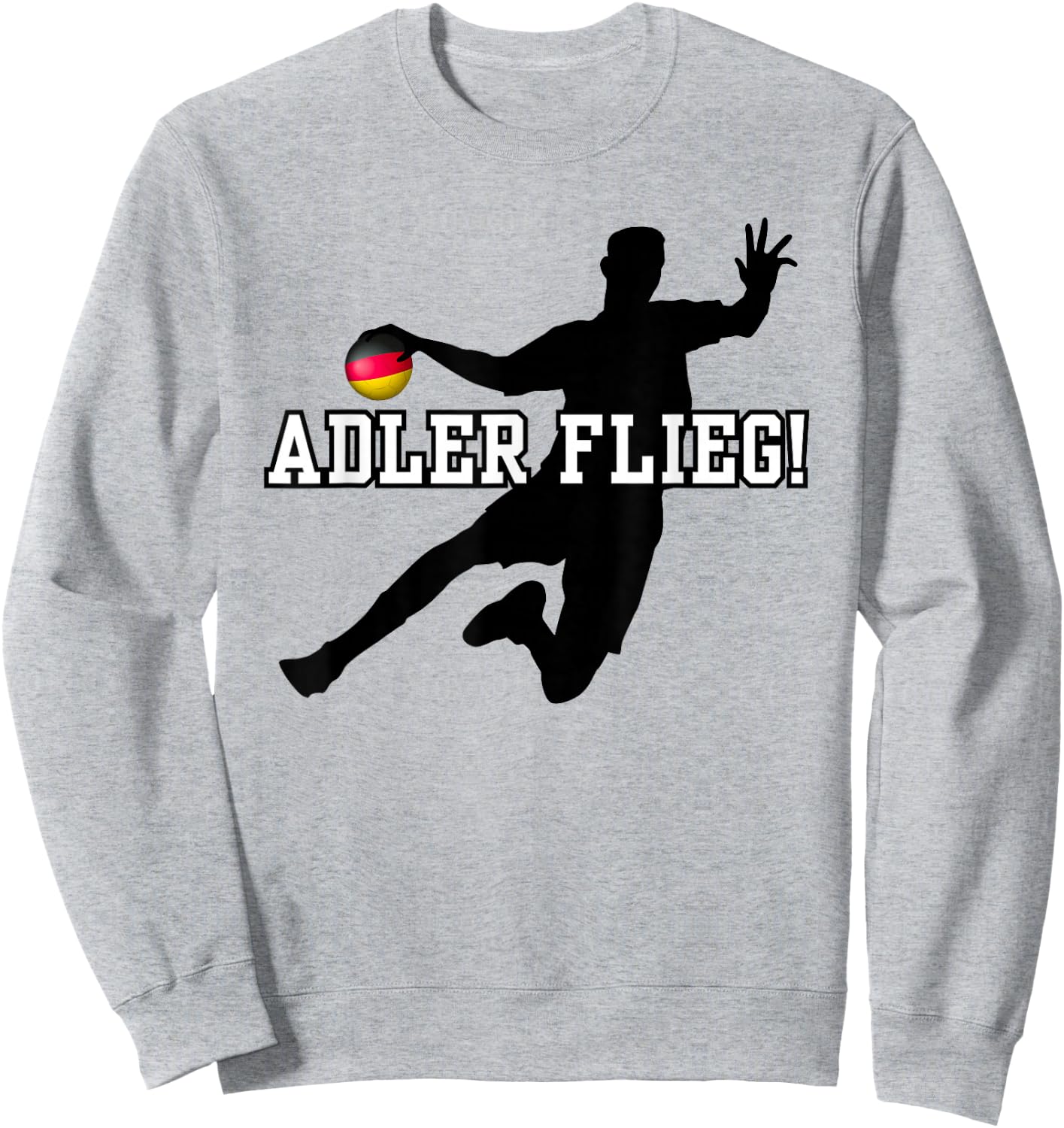 Adler Flieg Handball Fan Outfit , gray Sweatshirt - Sweatshirt | Ash