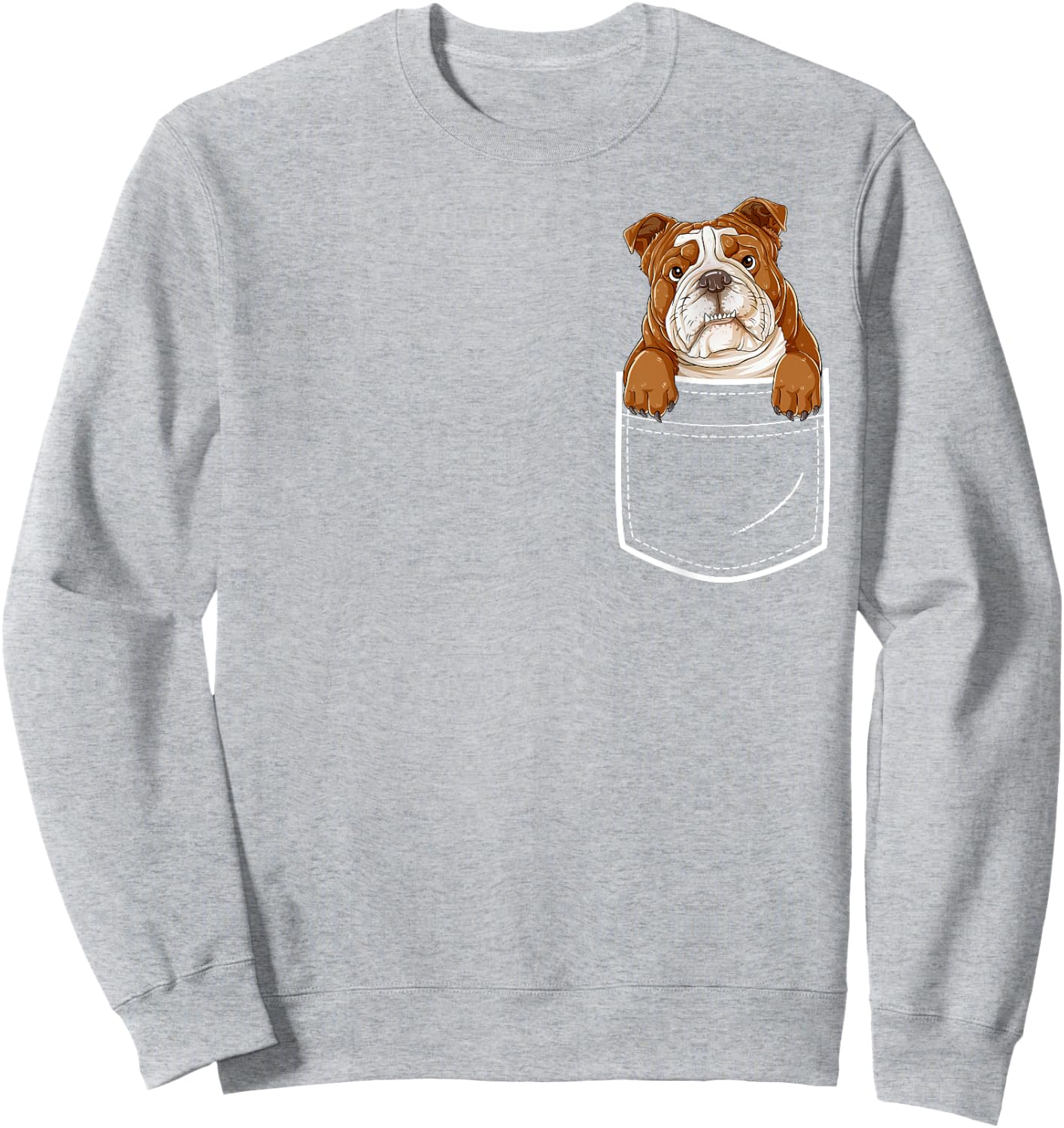 English Bulldog in Your Front Pocket T Shirt Dog Animals Women Kids Sweatshirt - Sweatshirt | Ash