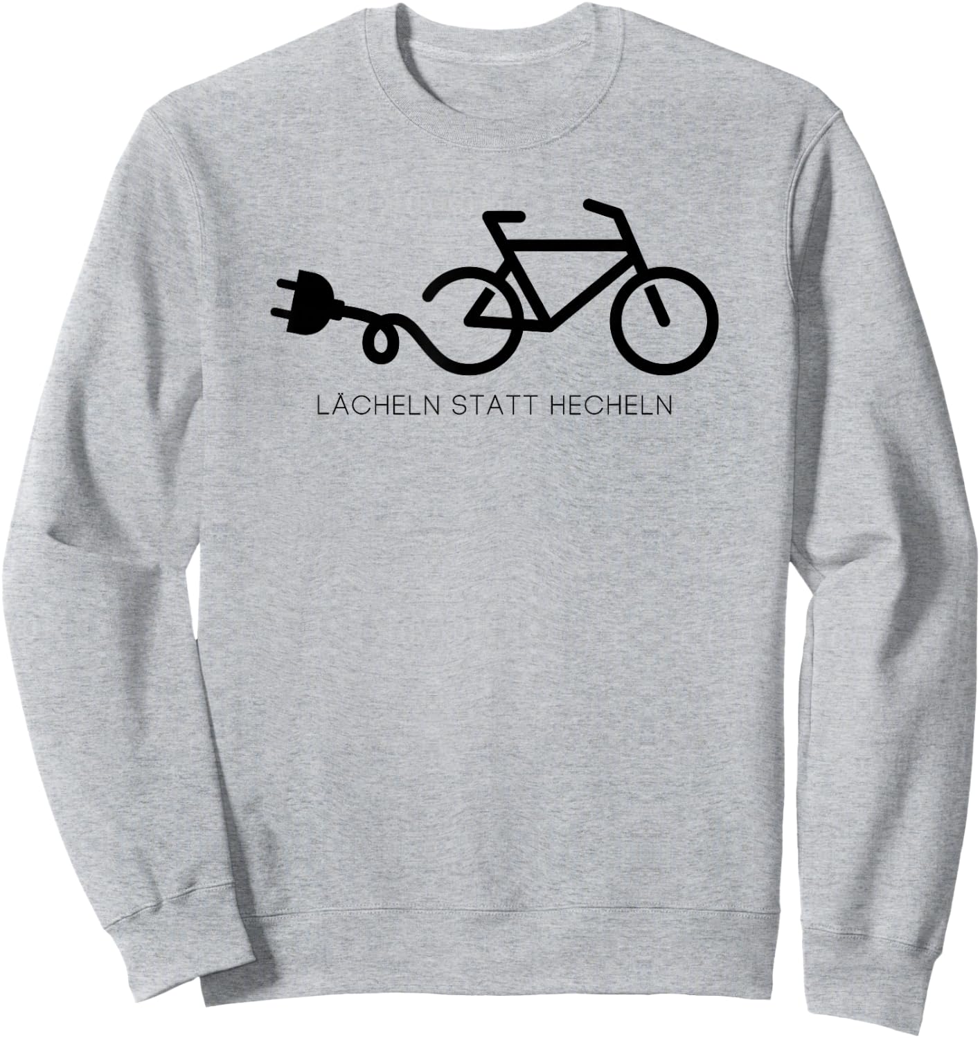 Lächeln statt hecheln Motiv für Radfahrer, E-Biker, EMTB Sweatshirt - Sweatshirt | Ash