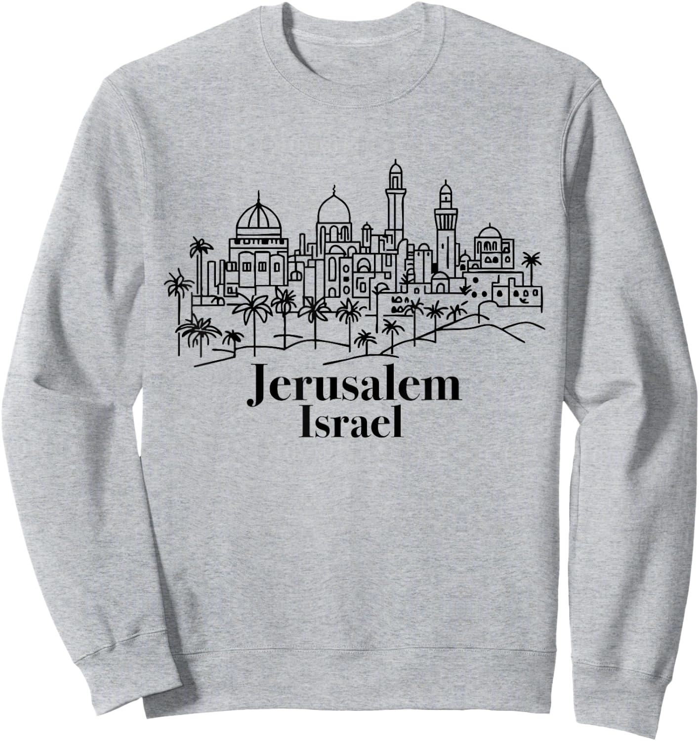 Jérusalem Israël Skyline Souvenir Israélien Juif Femme Homme Sweatshirt - Sweatshirt | Ash