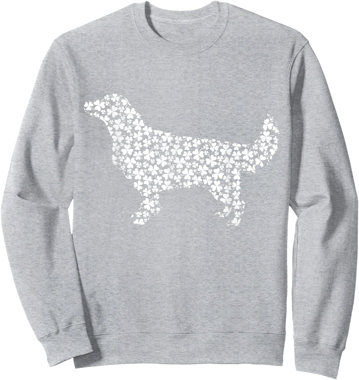 Golden Retriever Dog Cute Shamrock St Patricks Day Women Kids Sweatshirt - Sweatshirt | Ash