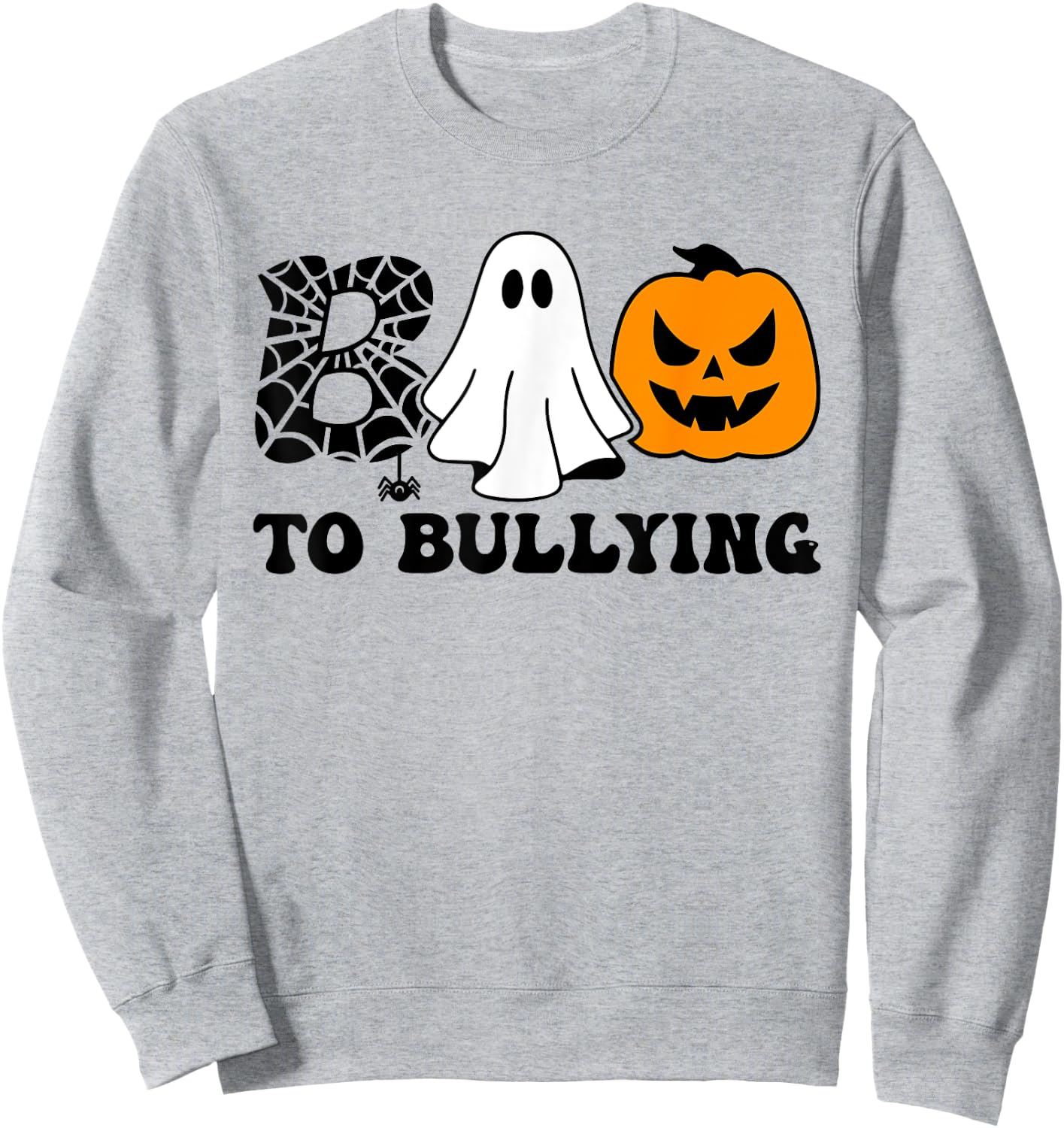 Boo To Bullying Orange Anti Bullying Unity Day Halloween Kid Sweatshirt - Sweatshirt | Ash