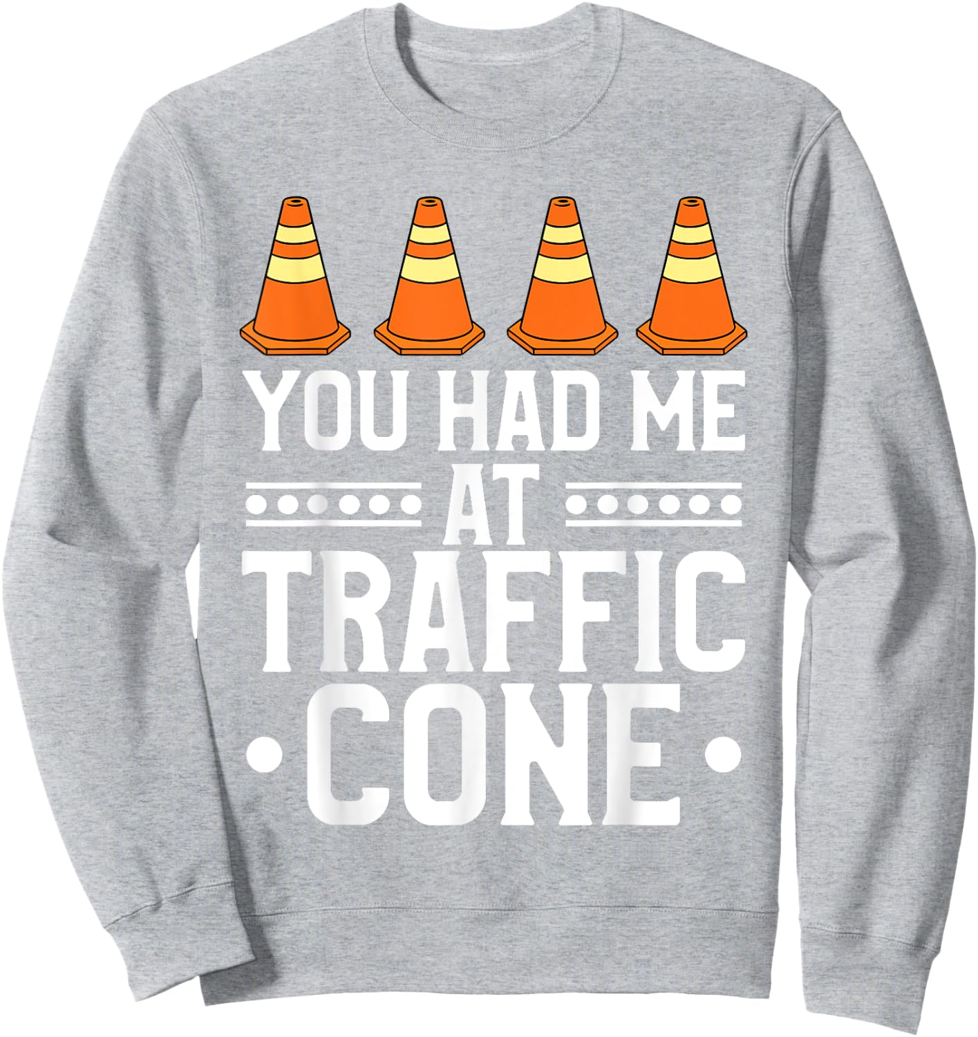 Halloween Costume Funny Lazy Halloween Traffic Cone Sweatshirt - Sweatshirt | Ash