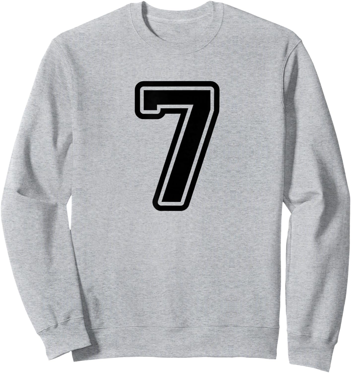 Number #7 Black Sport Varsity Number 7 Sweatshirt - Sweatshirt | Ash