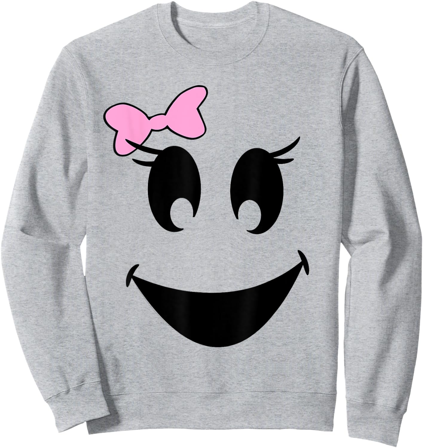 Cute Girl Ghost With Bow Ghoul Face Halloween T Shirt Sweatshirt - Sweatshirt | Ash