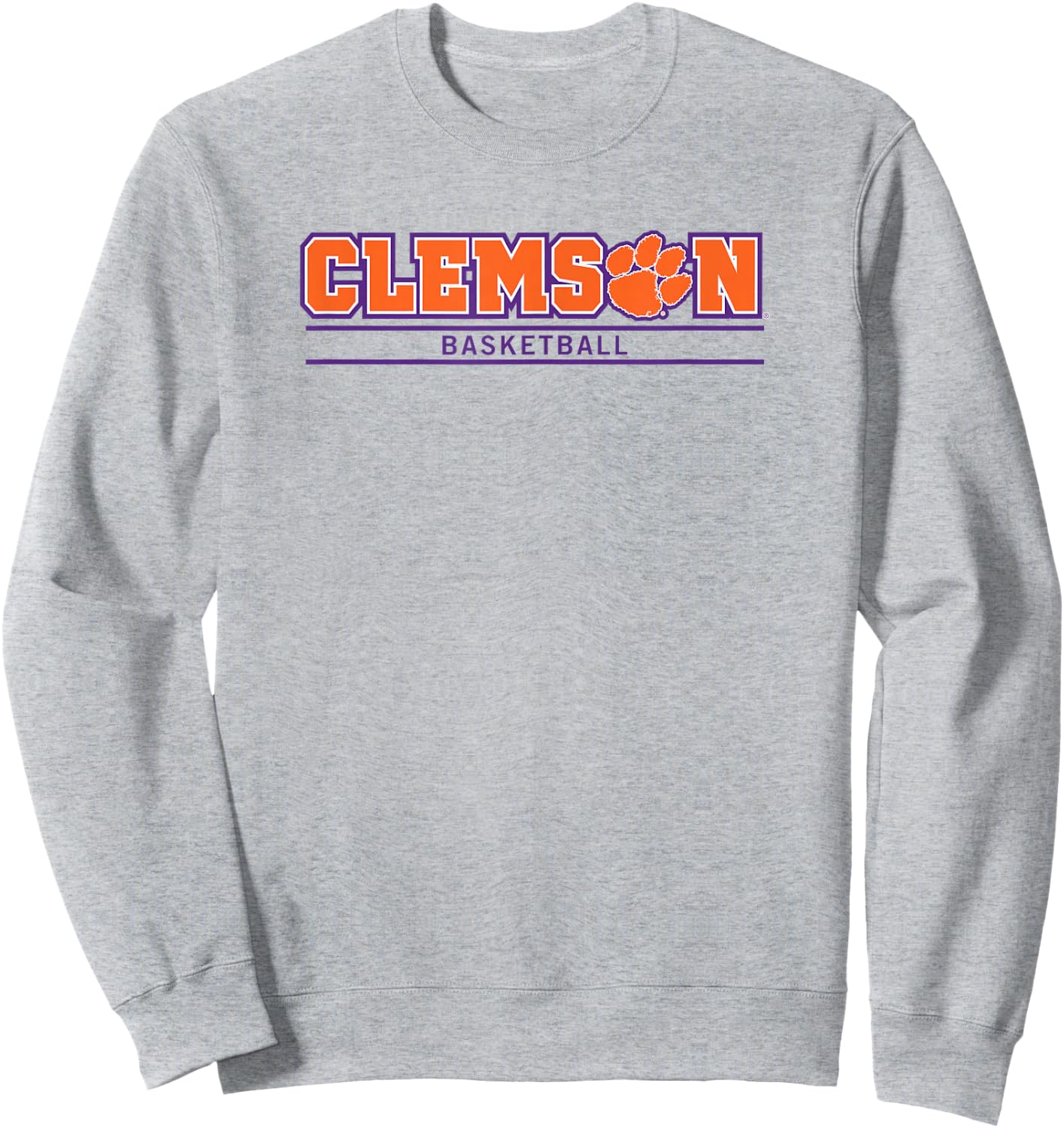 Clemson Tigers Basketball Athletics Gray Officially Licensed Sweatshirt - Sweatshirt | Ash