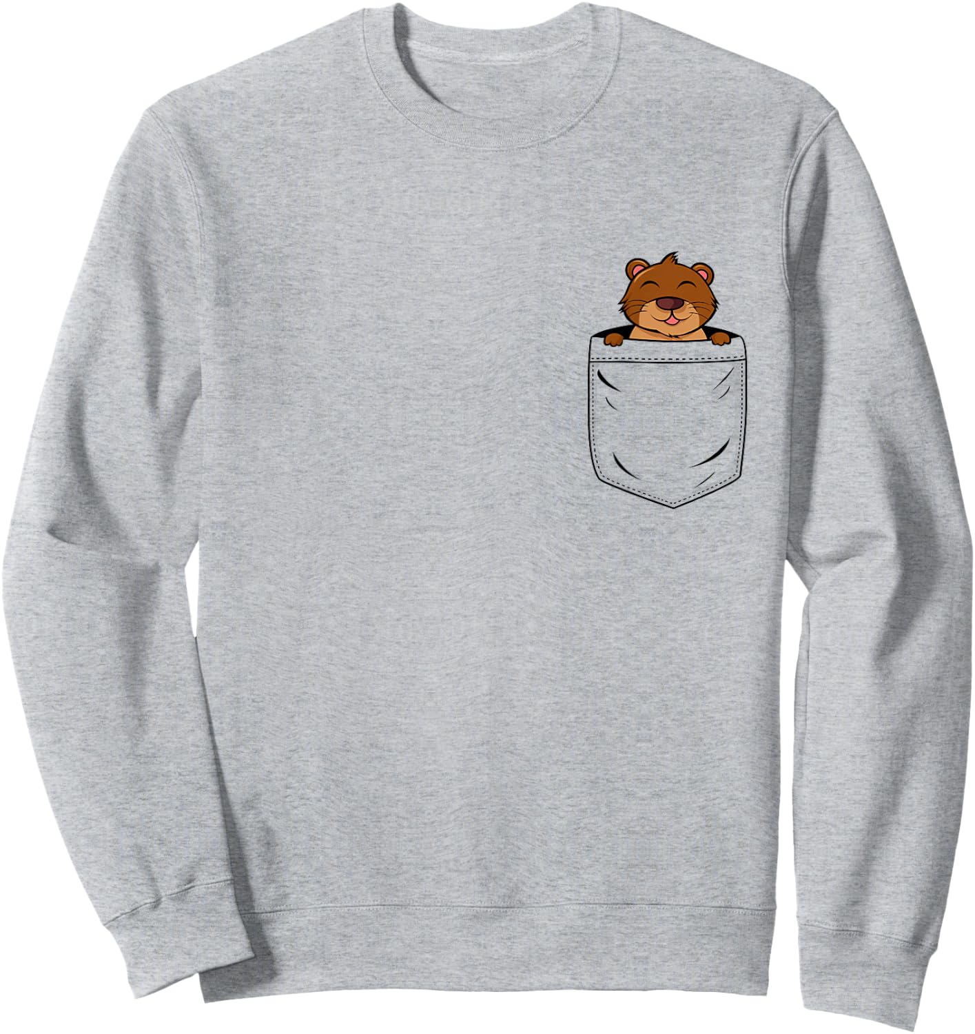 Otter Lovers Cute Funny Otter In Pocket Sweatshirt - Sweatshirt | Ash