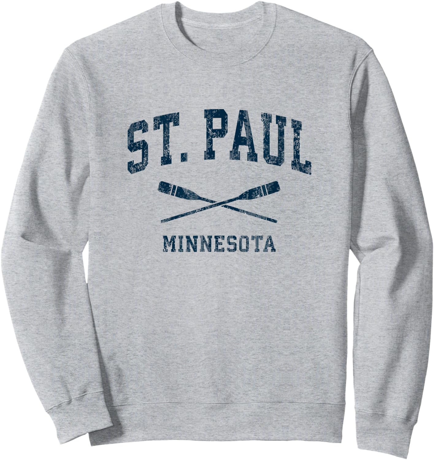 St. Paul Minnesota Vintage Nautical Paddles Sports Oars Sweatshirt - Sweatshirt | Ash