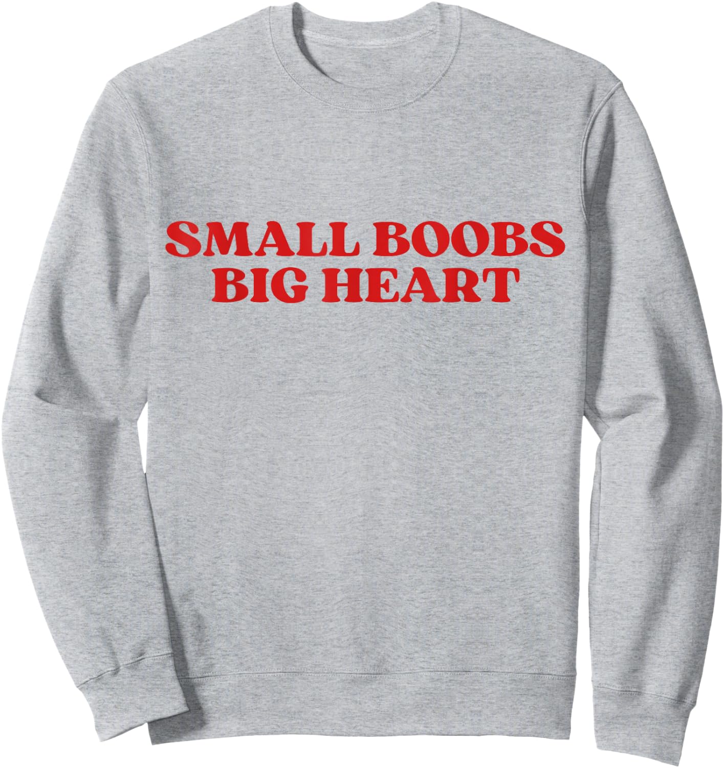 Small Boobs Big Heart Funny Sarcastic Y2k Aesthetic Sweatshirt - Sweatshirt | Ash