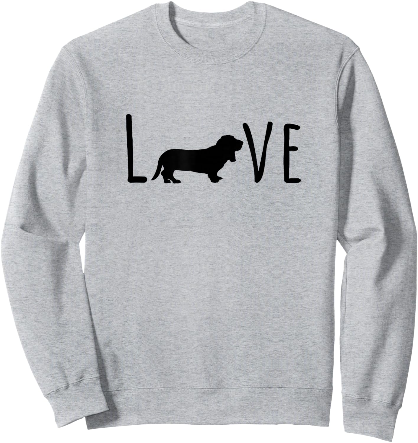 Bassett Hound Dog - Mom Dad Cute Funny Sweatshirt - Sweatshirt | Ash
