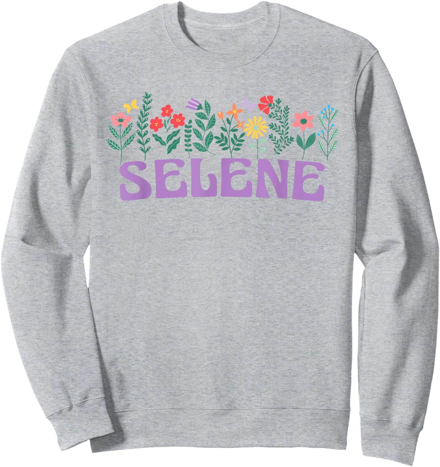 Wildflower Floral Selene Name Mother's Day Women's , white, S Sweatshirt - Sweatshirt | Ash