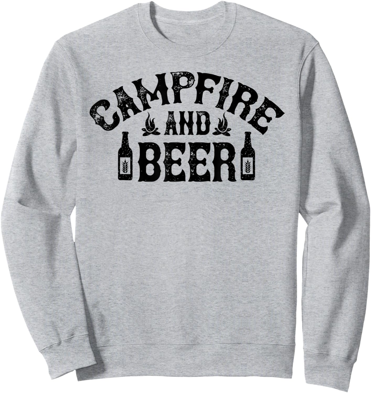 Campfire And Beer Camping Sweatshirt - Sweatshirt | Ash