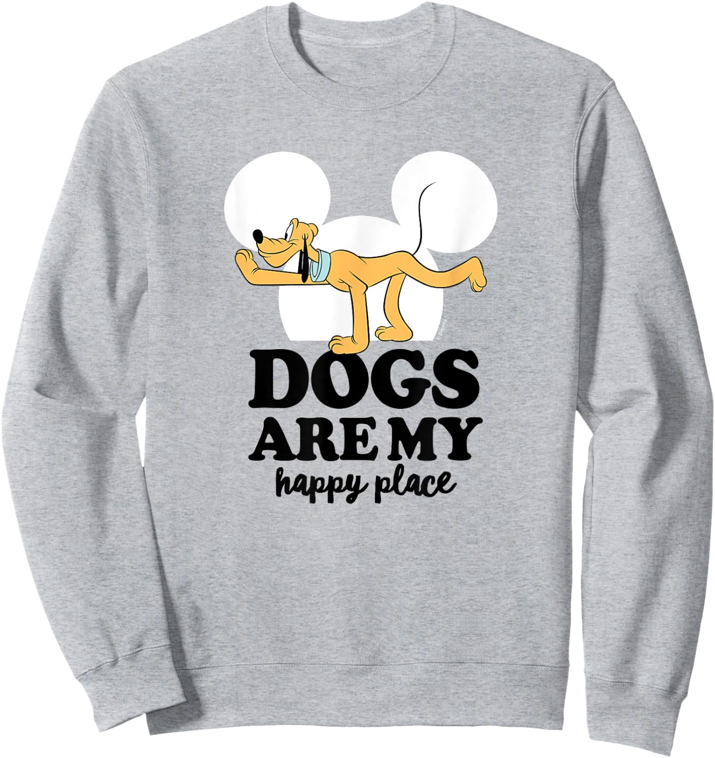Pluto - Dogs Are My Happy Place Sweatshirt - Sweatshirt | Ash