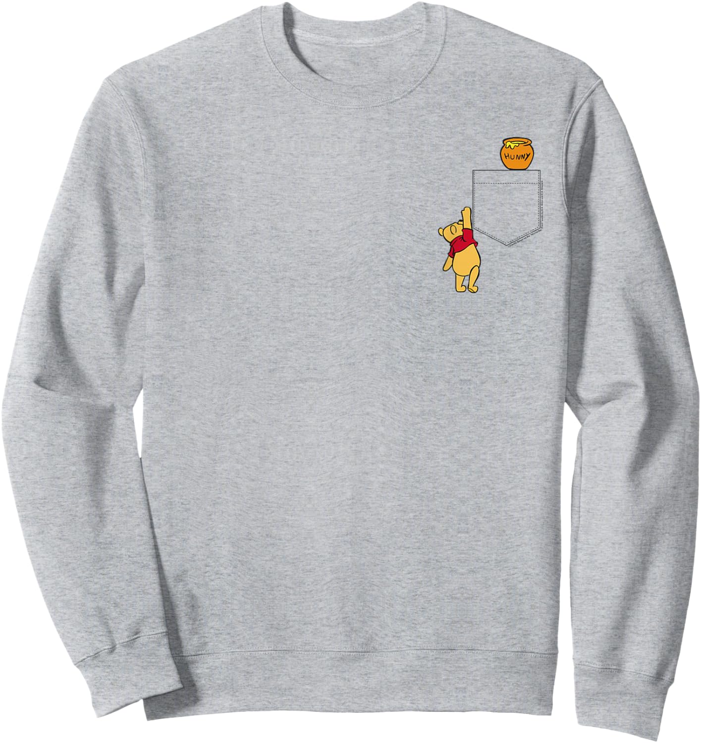 Disney Winnie The Pooh Reaching For Pocket Honey V2 , White Sweatshirt - Sweatshirt | Ash