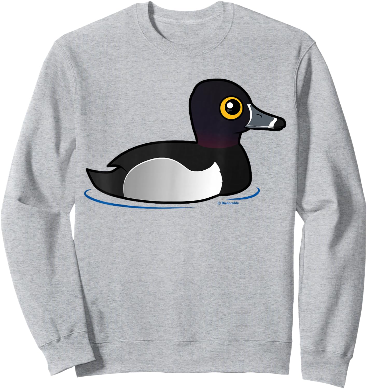 Cute Cartoon Ring-necked Duck Birdorable Waterfowl Bird Sweatshirt - Sweatshirt | Ash